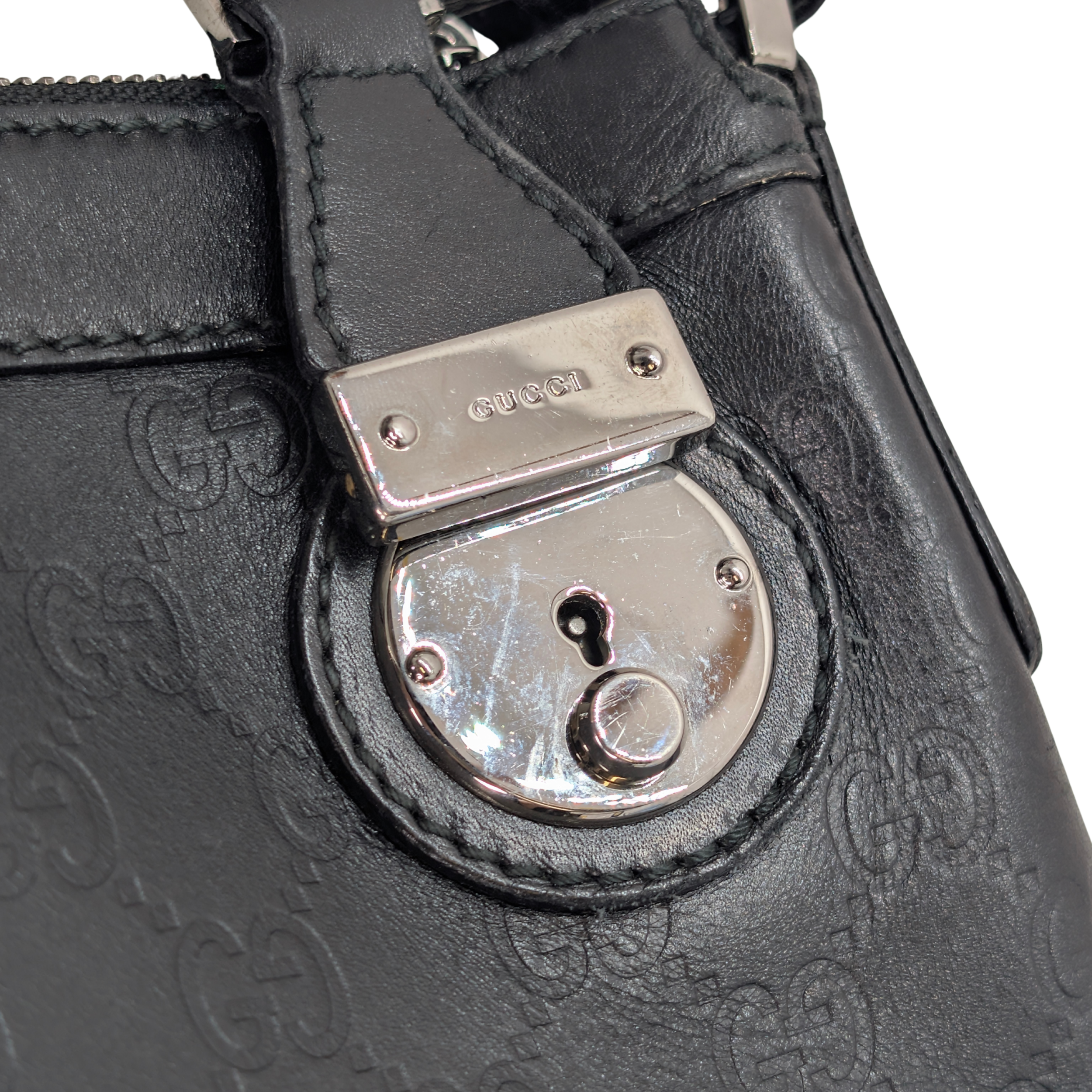 Gucci Guccissima Messenger Bag Large Black