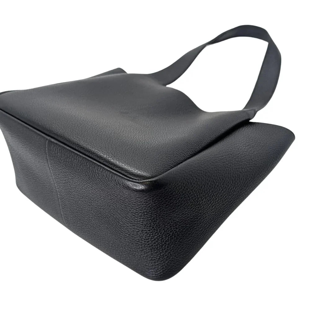 Prada Daino Soft Medium Dynamique Tote Bag Black - Lost Designer