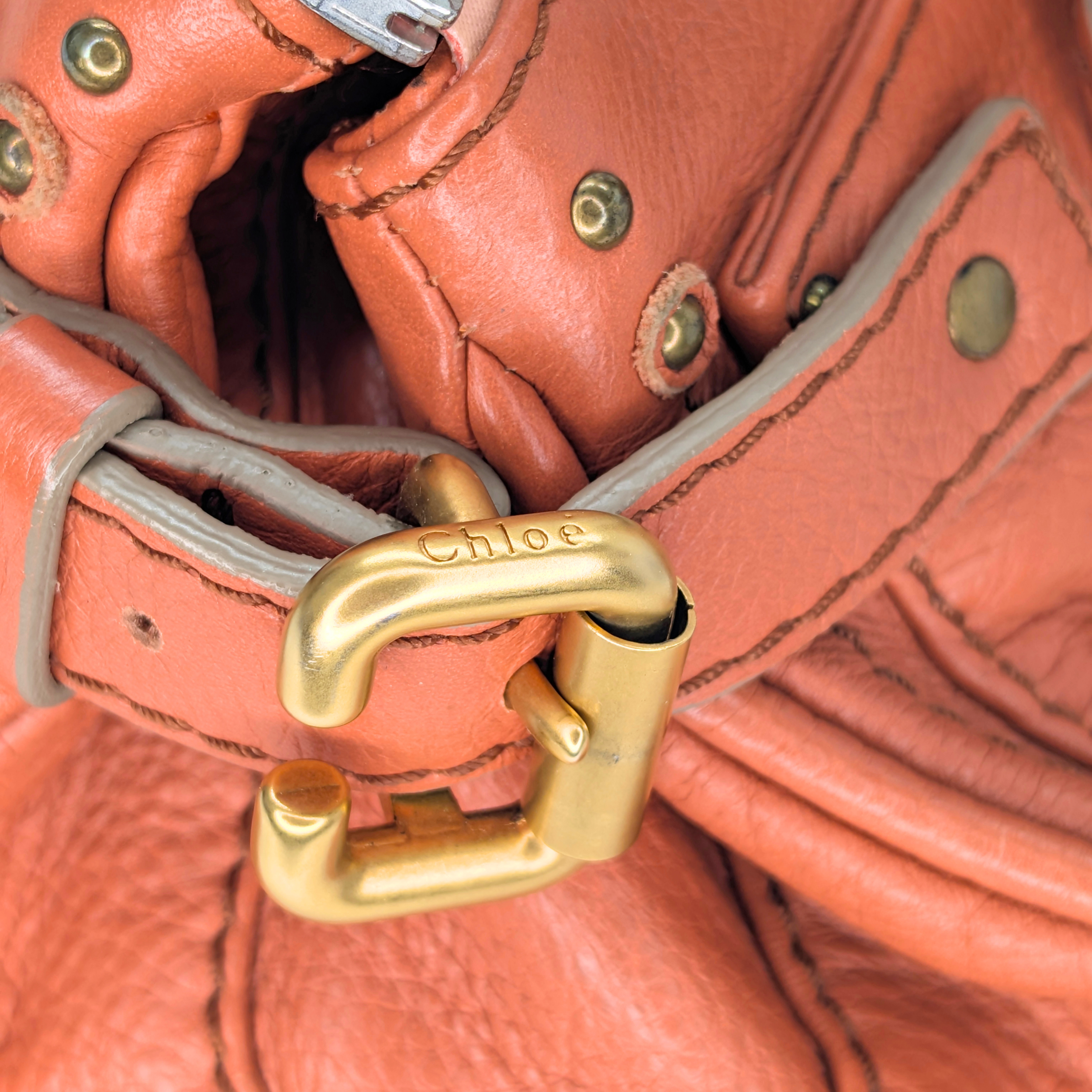 Chloe Paddington Mini Shoulder Bag Leather Coral