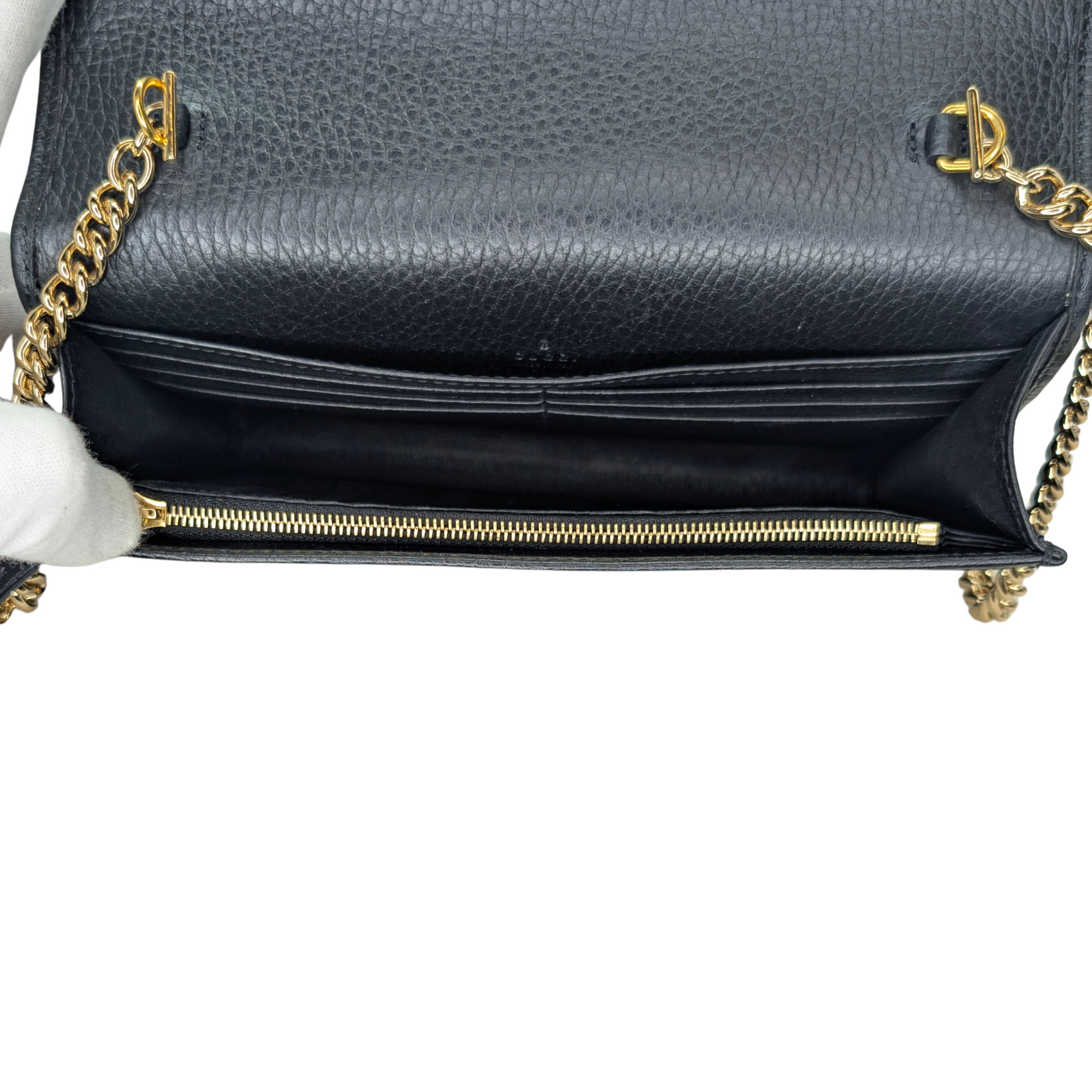 Gucci GG Marmont wallet on Chain Black