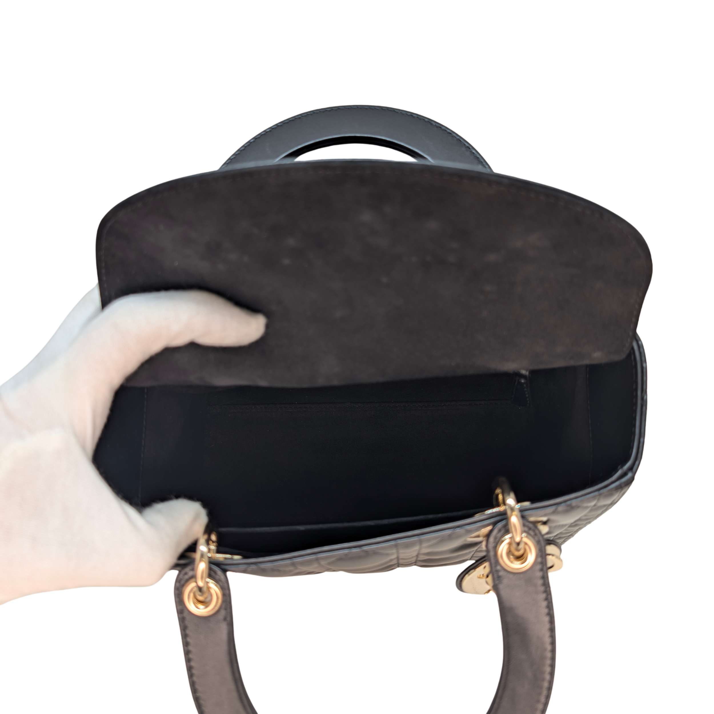 Dior Medium Lady Dior Cannage Bag Black