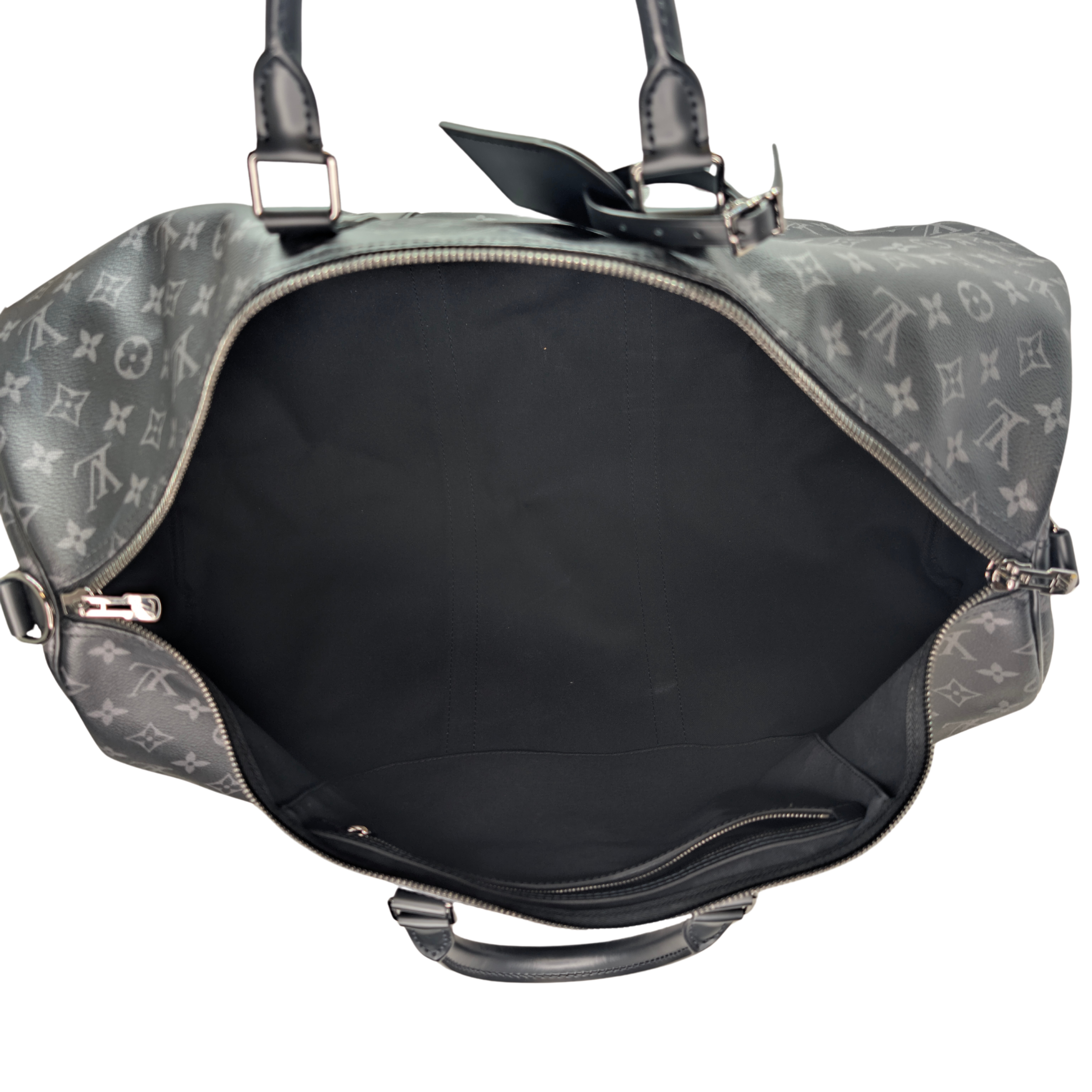 Louis Vuitton Keepall Bandoulière 55 Monogram Eclipse Charcoal Black