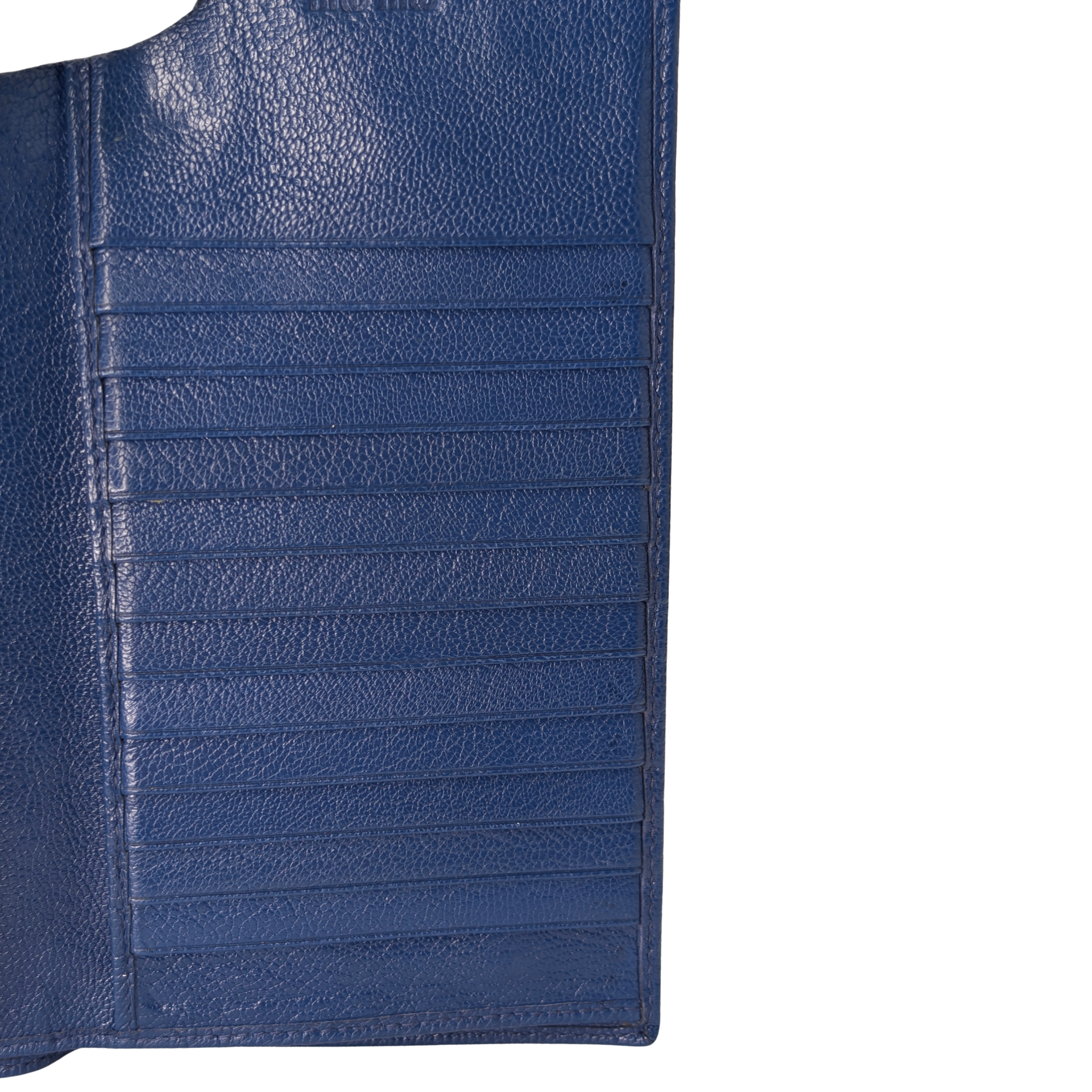 Miu Miu Madras Flap Long Wallet Leather Blue
