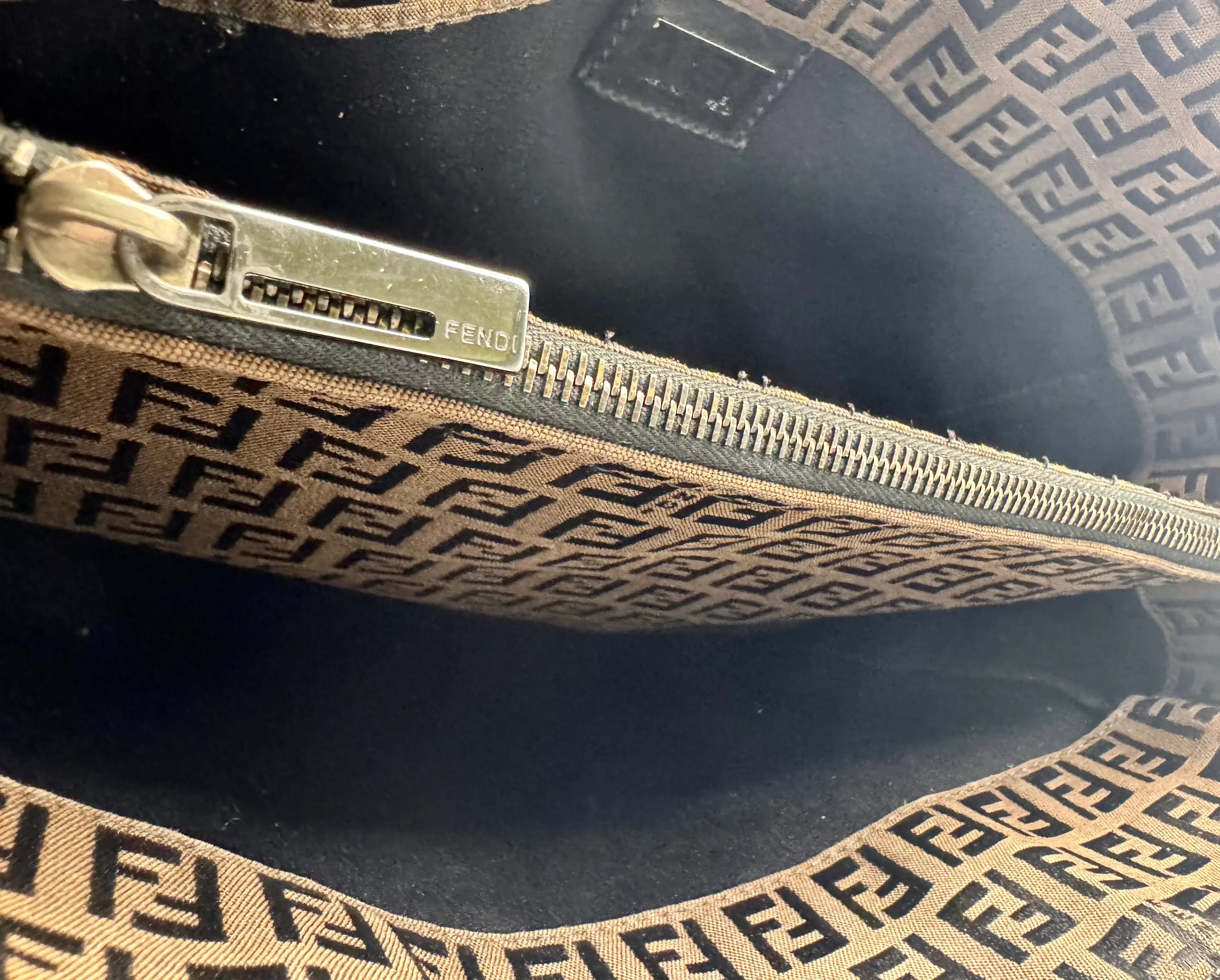 Fendi Zucca Brown Monogram Cloth Tote Bag - Lost Designer