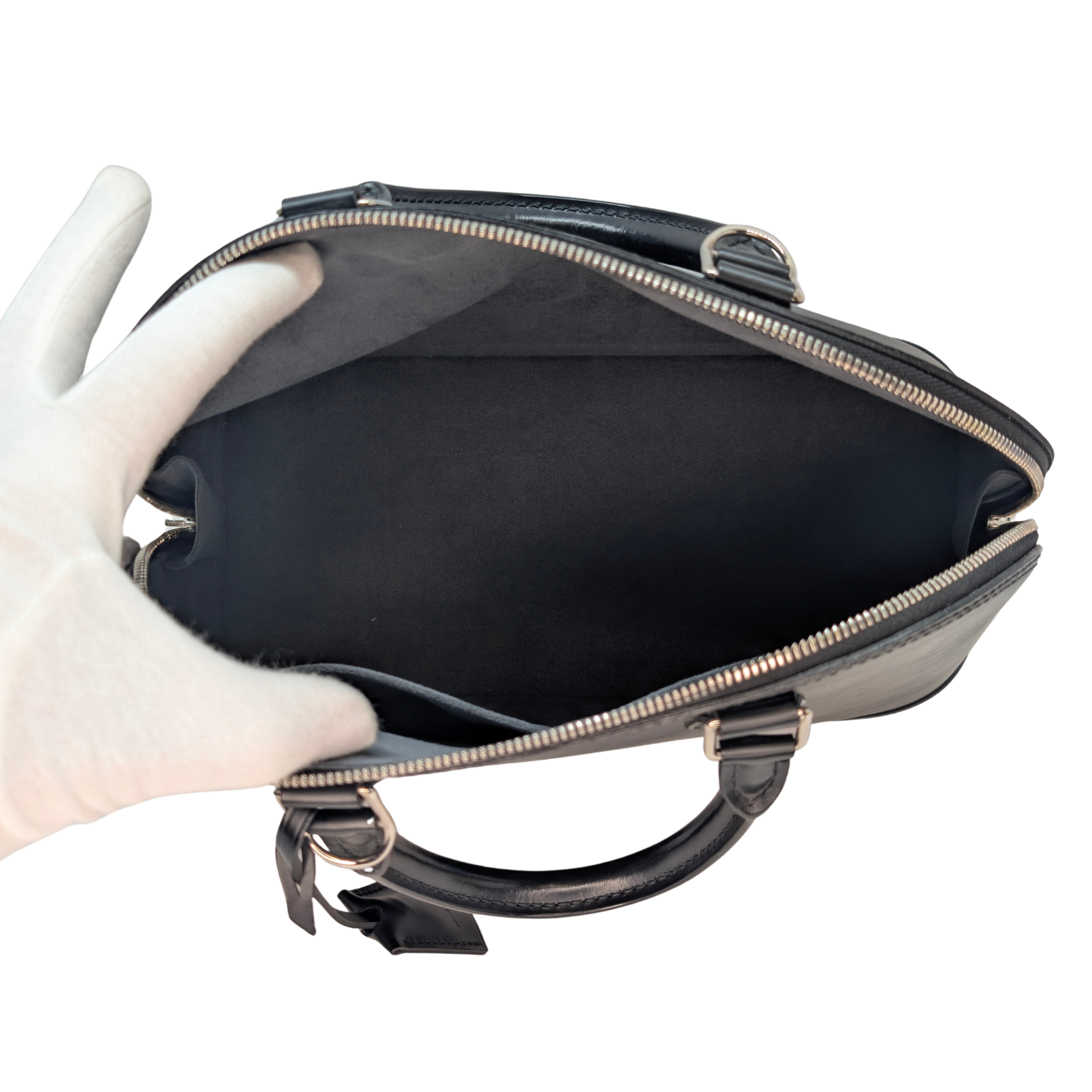 Louis Vuitton Alma MM Handbag Epi Leather Black