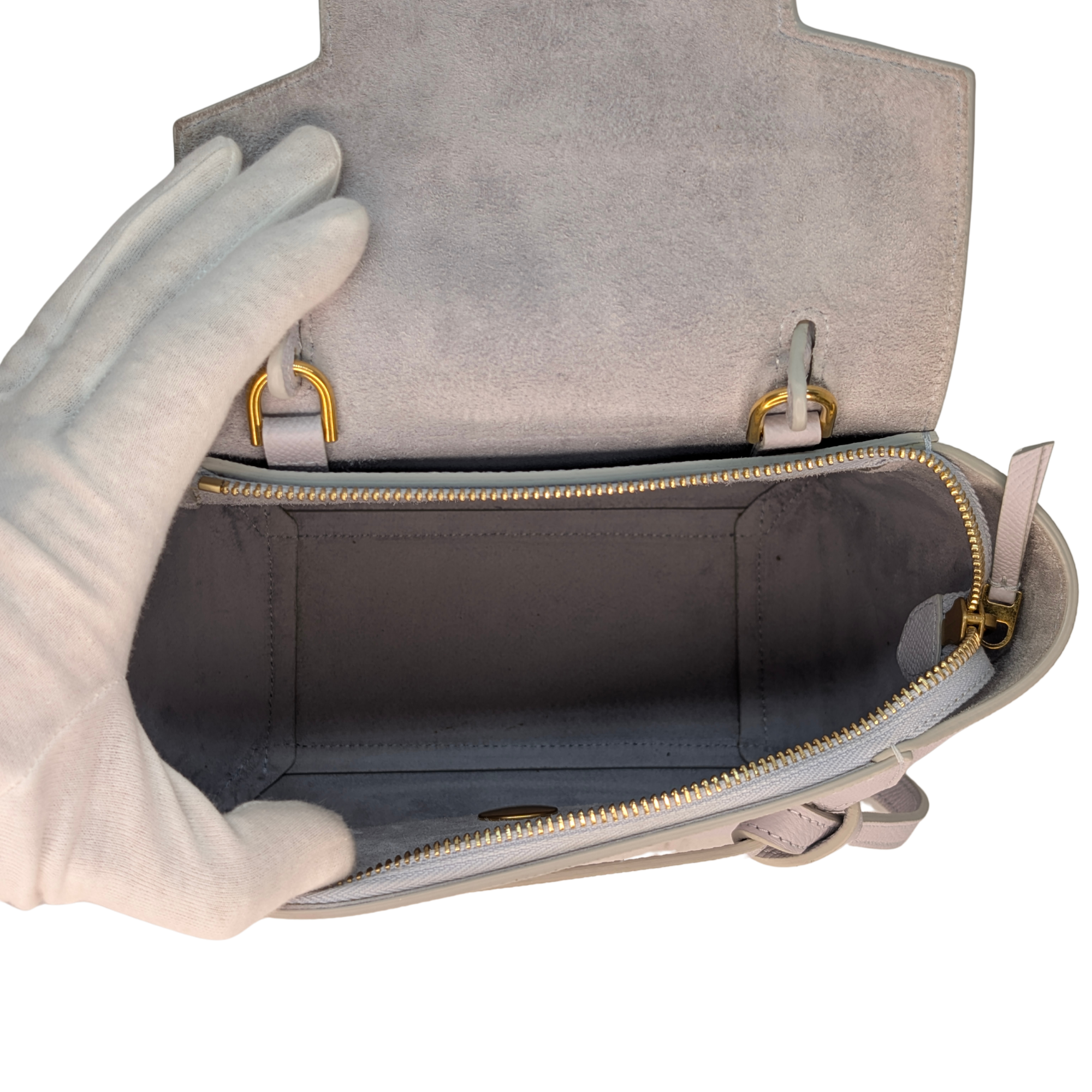 Celine Micro Grained Calfskin Belt Bag Pearl Blue