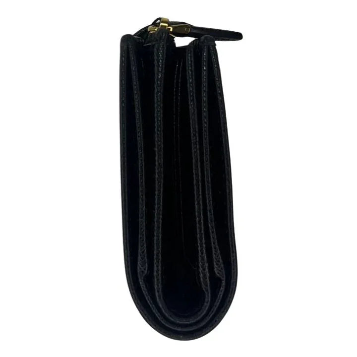 Prada Saffiano Metal Leather Continental Wallet Black - Lost Designer