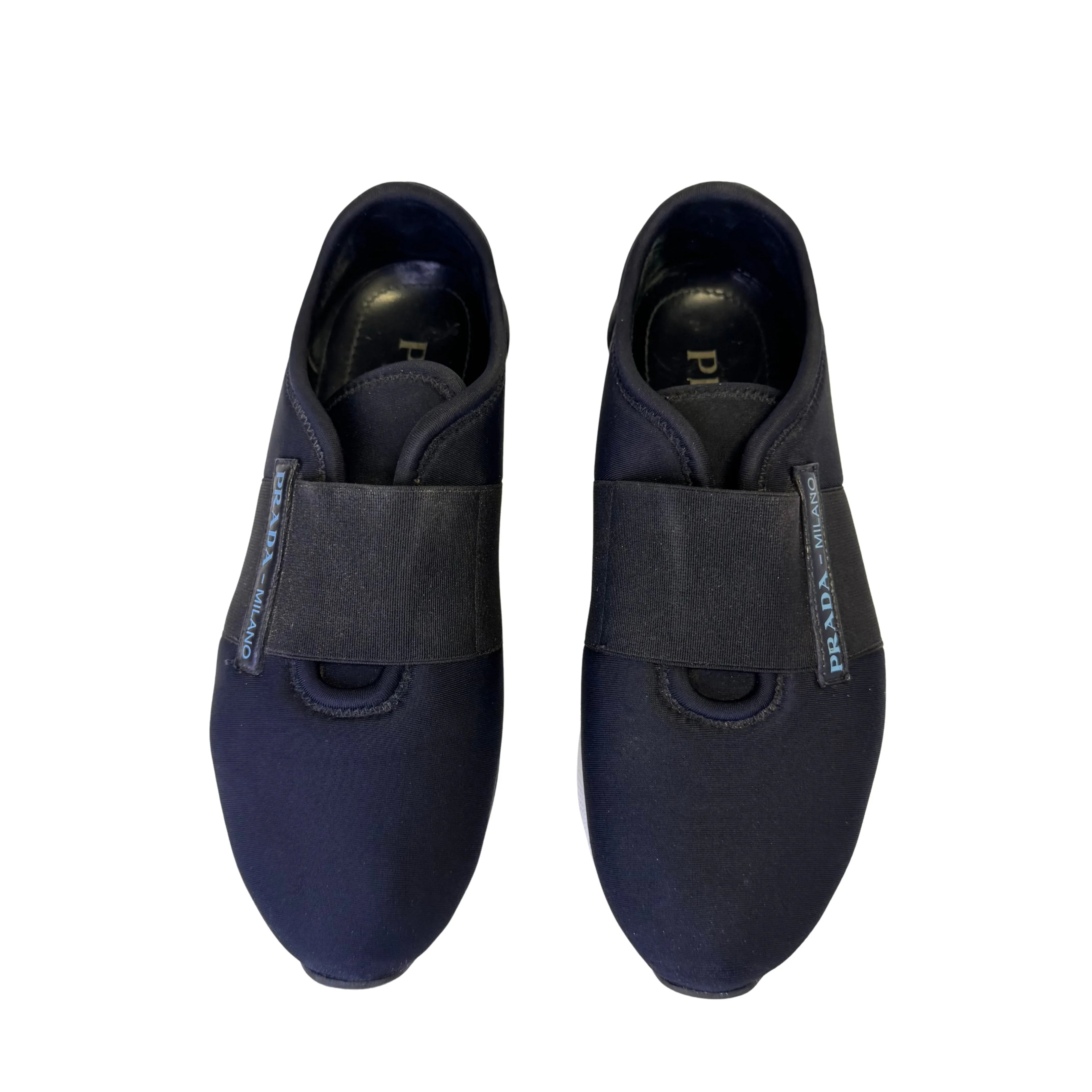 Prada Black x Navy Neoprene Sneakers size 36 - Lost Designer