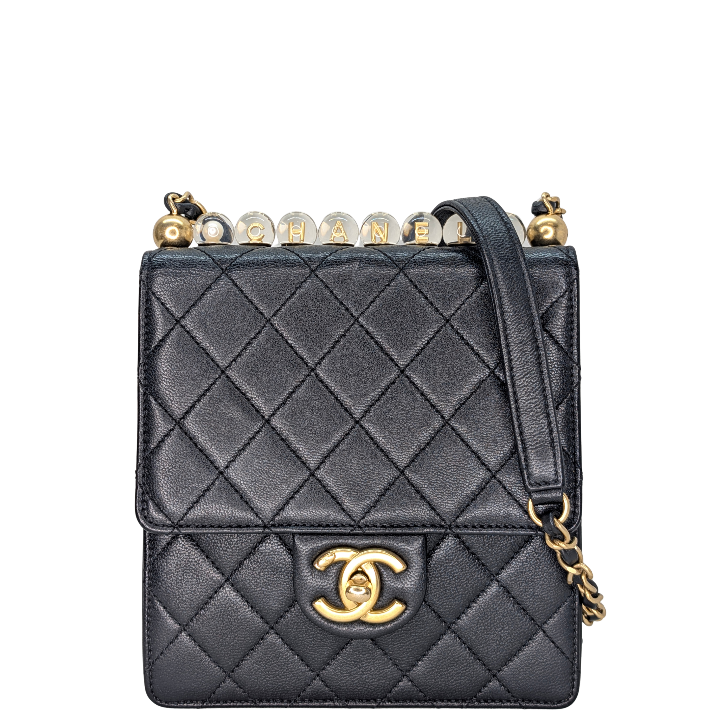 Chanel Chic Pearls Flap Bag Black