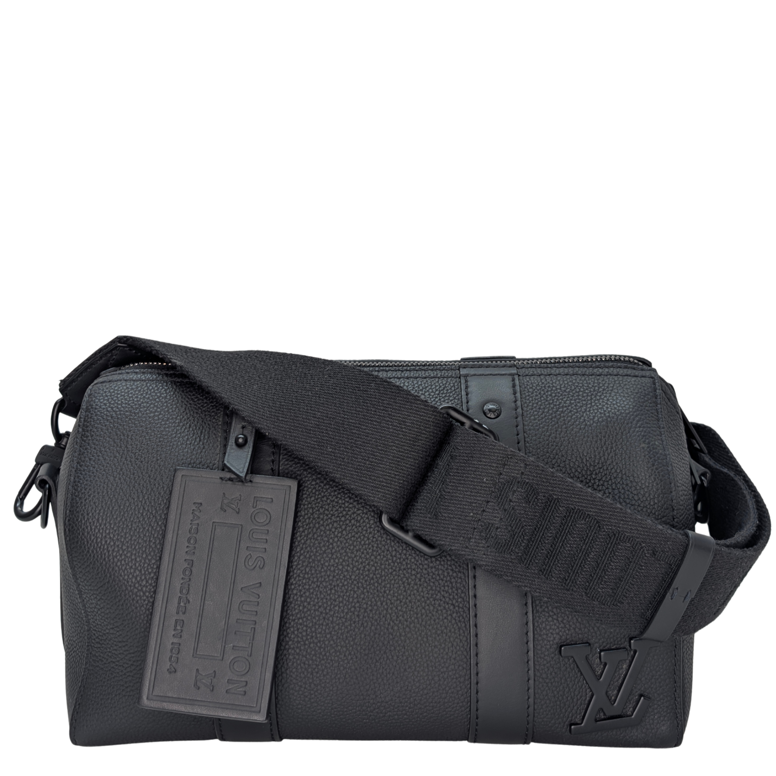 Louis Vuitton Aerogram City Keepall Grained Leather Black