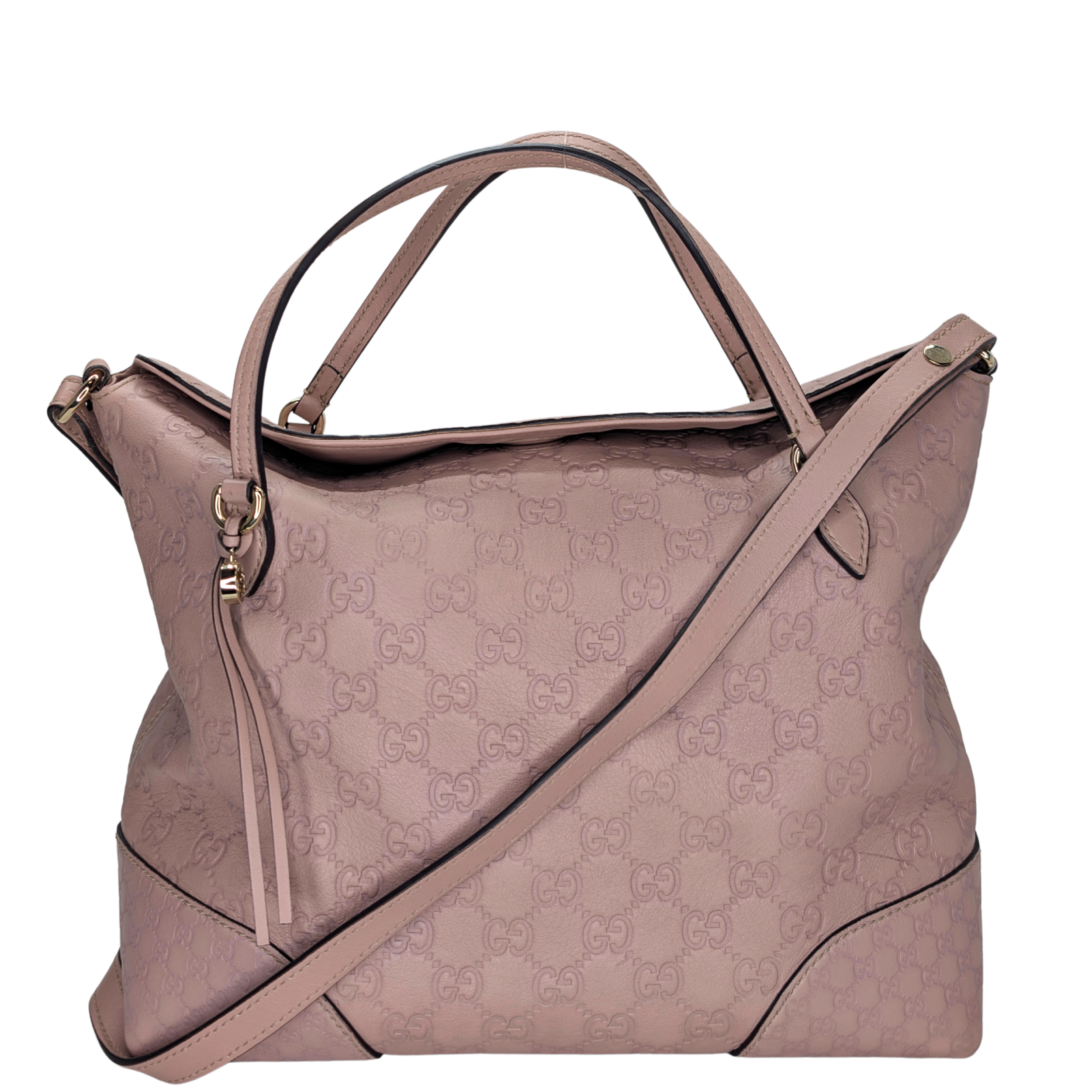 Gucci Guccissima Medium Bree Foldover Tote Soft Pink
