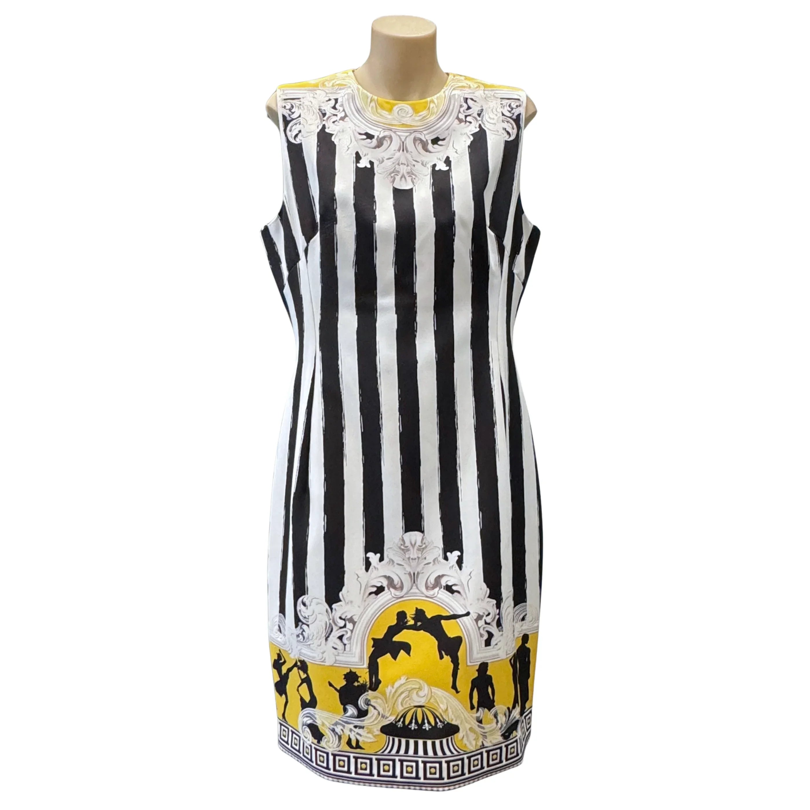 Versace Humbug Stripe Printed Shift Dress 48 - Lost Designer
