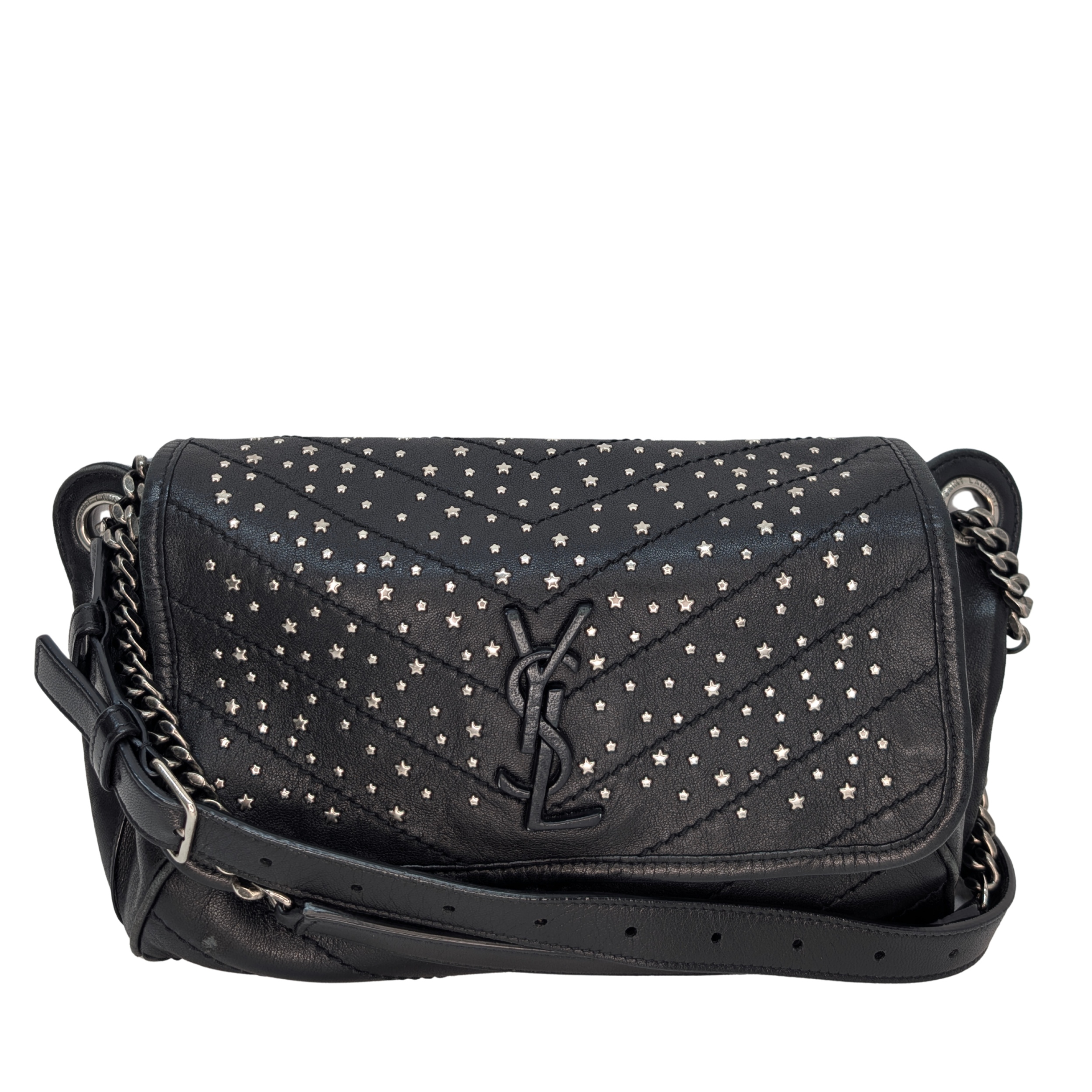 Saint Laurent Niki Stardust studded Bag Black