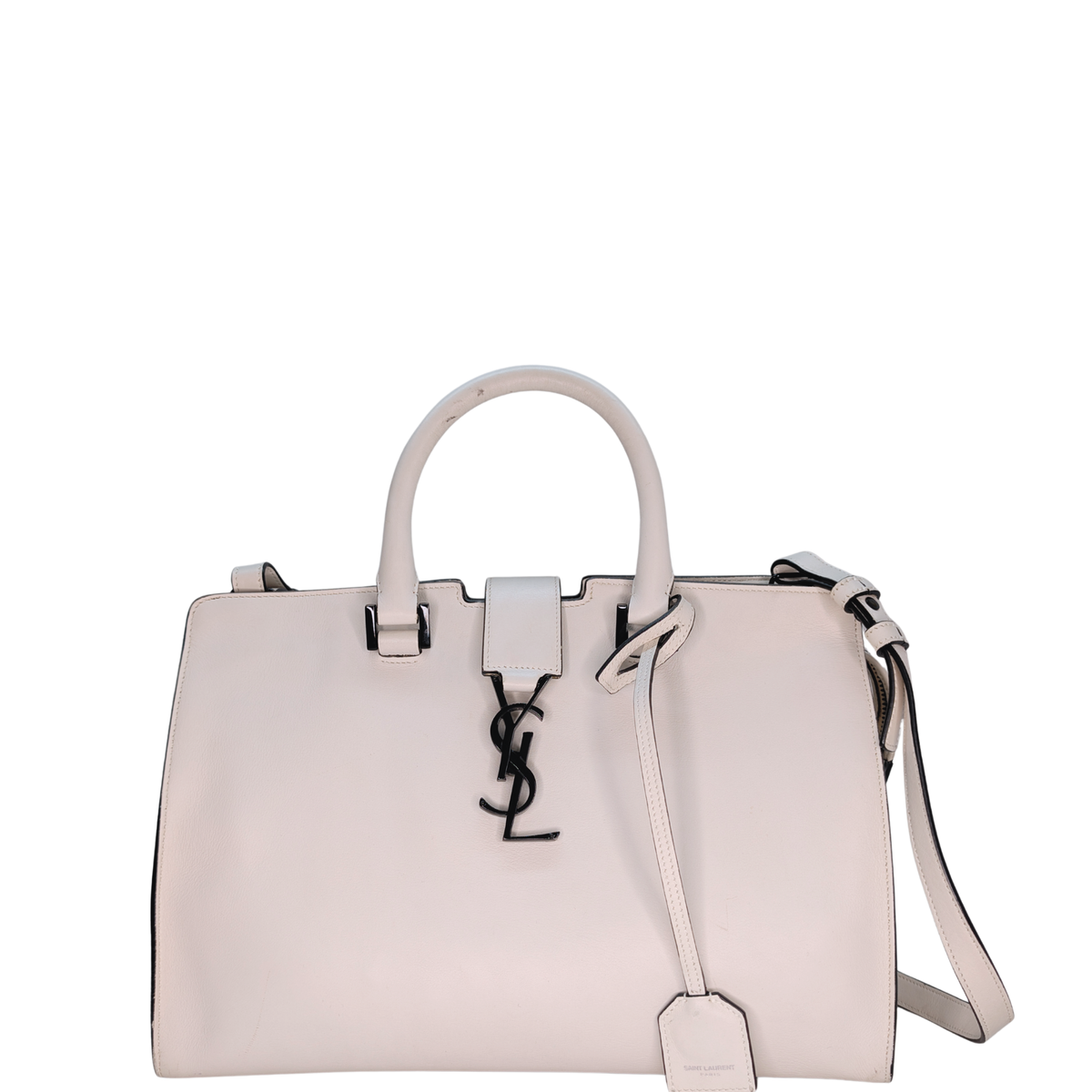 Saint Laurent Monogram Cabas Leather White