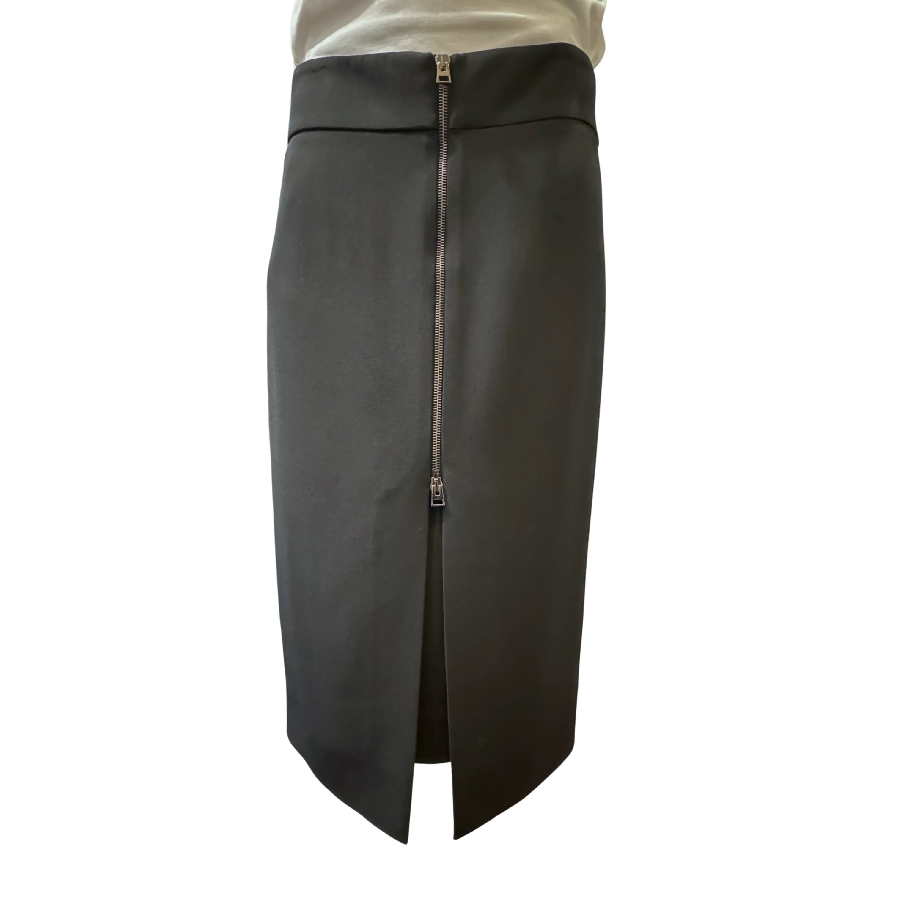 Tom Ford Zip-Detail Pencil Midi Skirt Black, 38 - Lost Designer