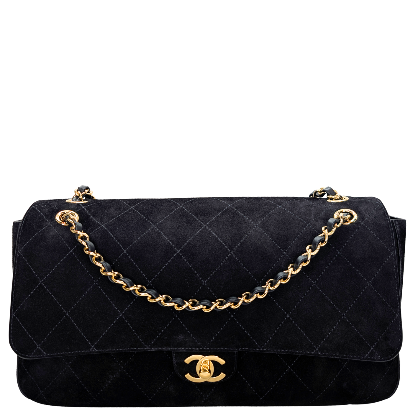 Chanel Suede Calfskin Souplissimo Maxi Flap Bag Black