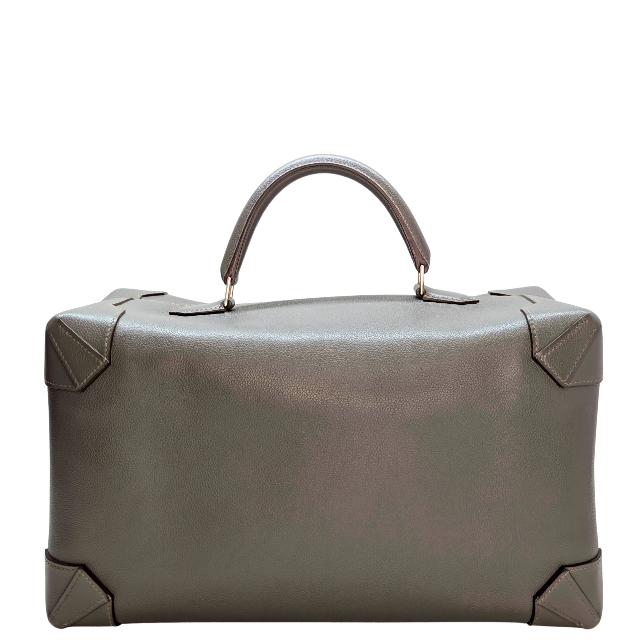 Hermès Maxibox 36 Bag Etain Evercolor Grey □R Stamp