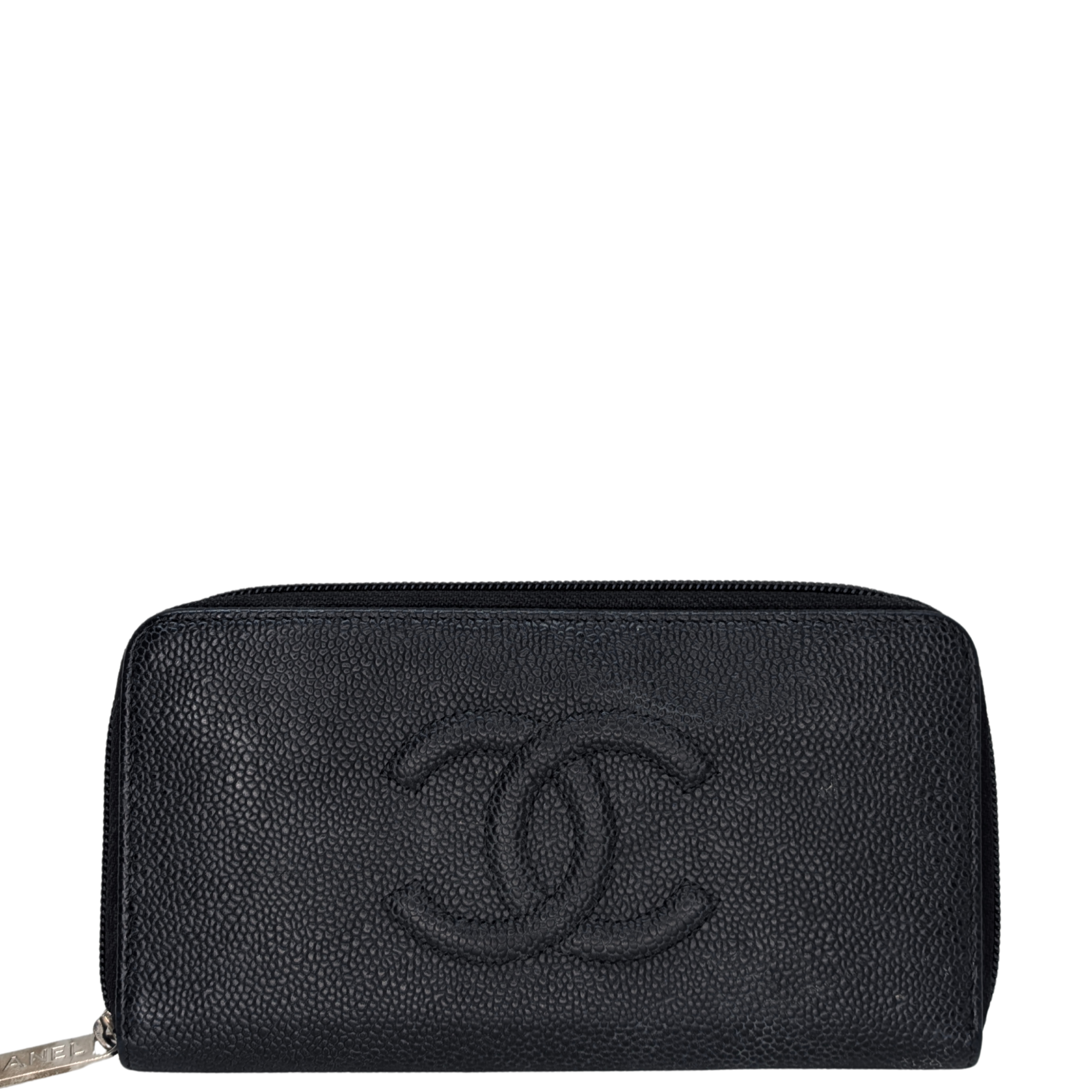 Chanel CC Caviar Leather Long Wallet Black