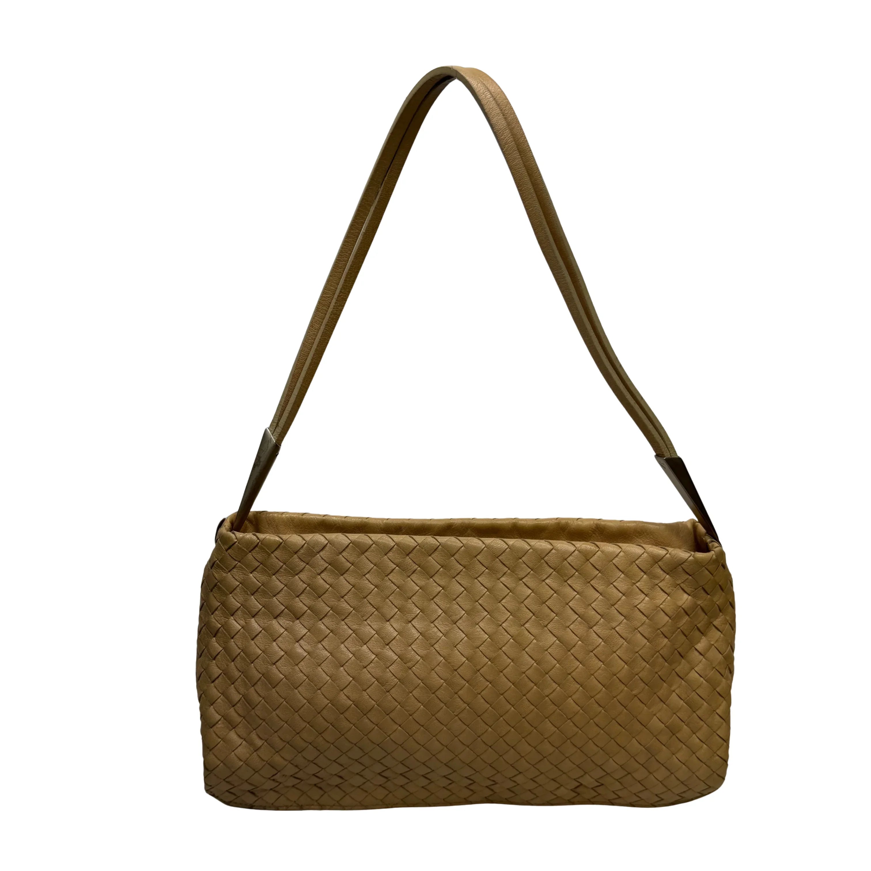 Bottega Veneta Intrecciato Shoulder Bag beige - Lost Designer