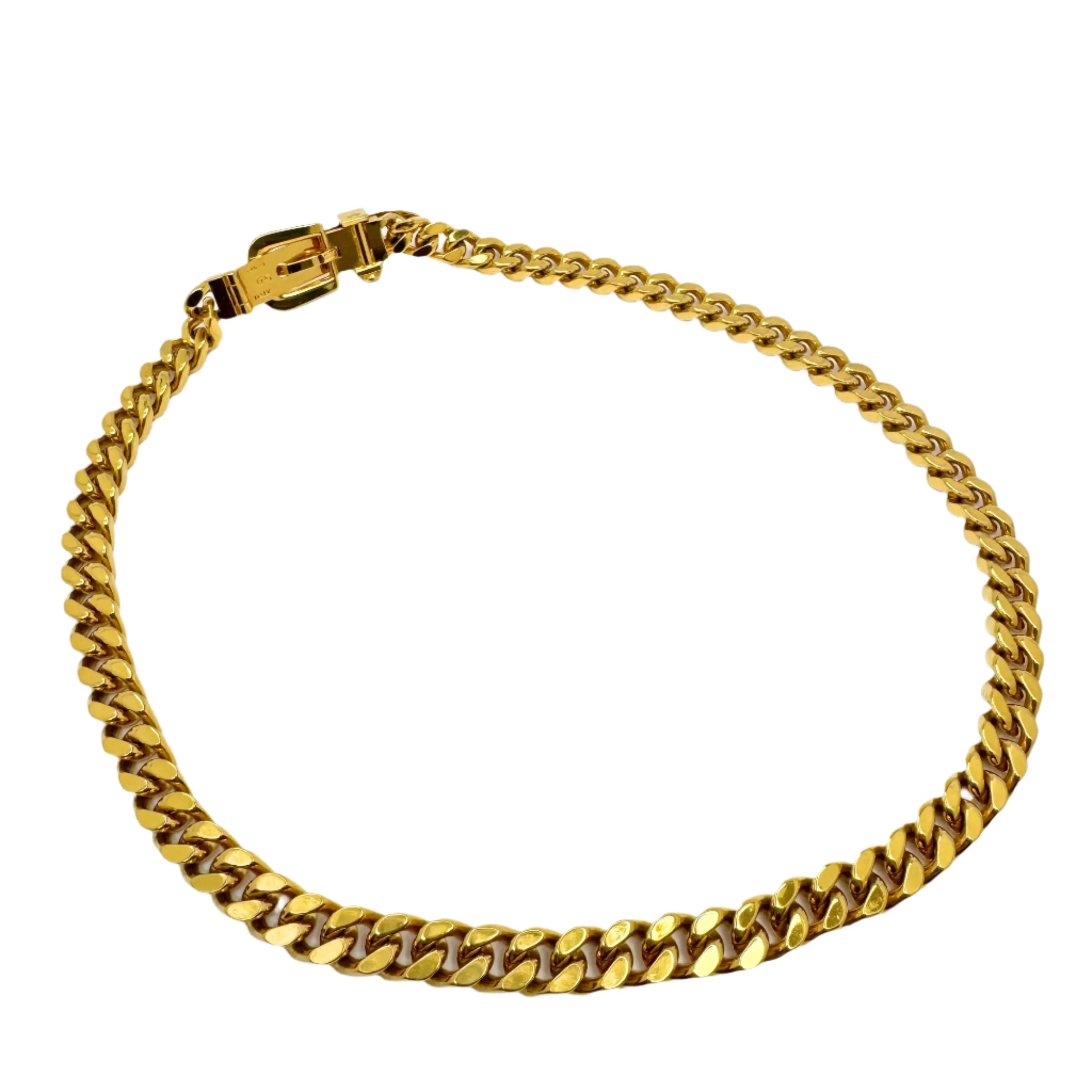 Gucci Chain Heavy necklace with Belt clasp tag in yellow gold-toned - Lost Designer