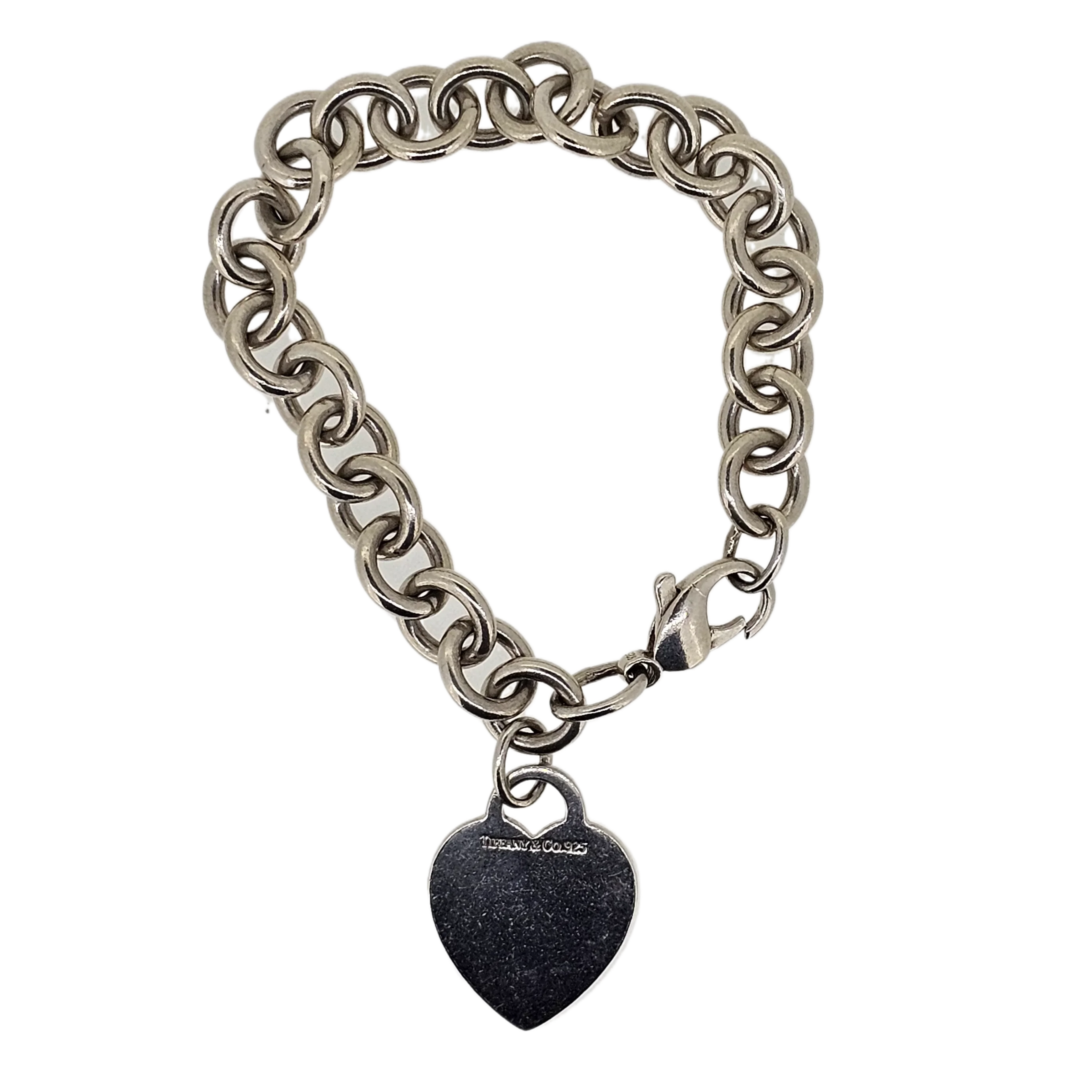 Tiffany & Co Sterling Silver Heart Tag Bold Links Bracelet - Lost Designer
