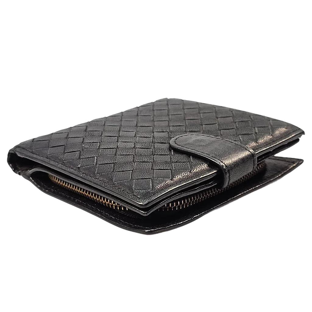 Bottega Veneta Intrecciato Black Leather Wallet - Lost Designer