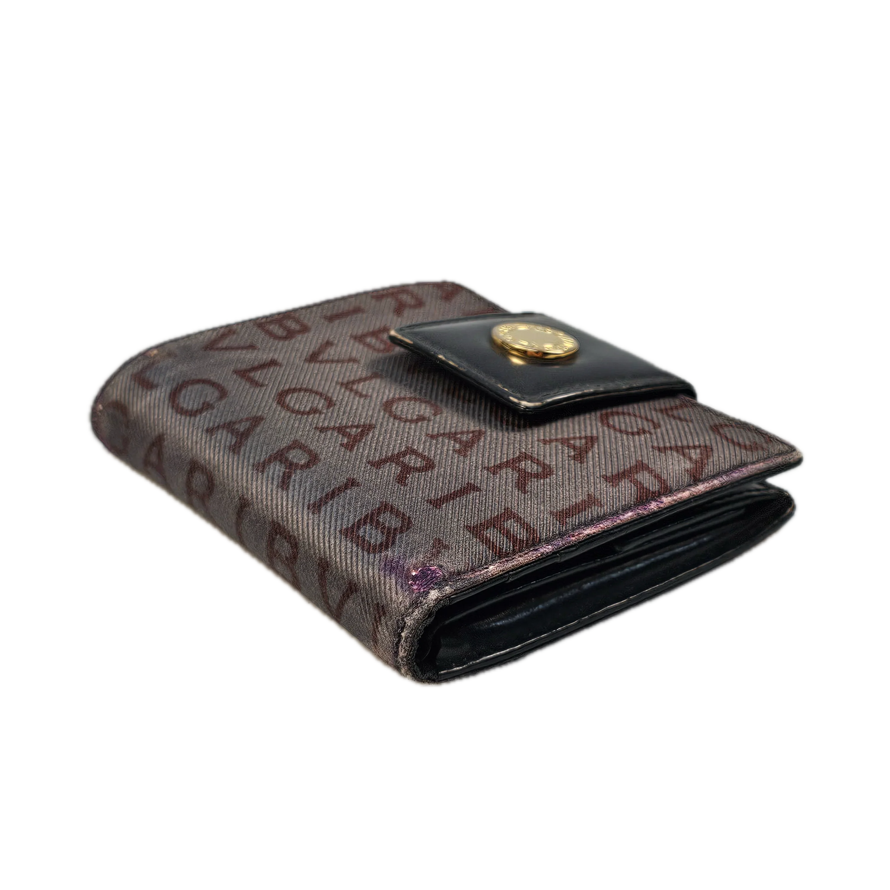 Bvlgari Beige Monogram & Canvas Wallet - Lost Designer