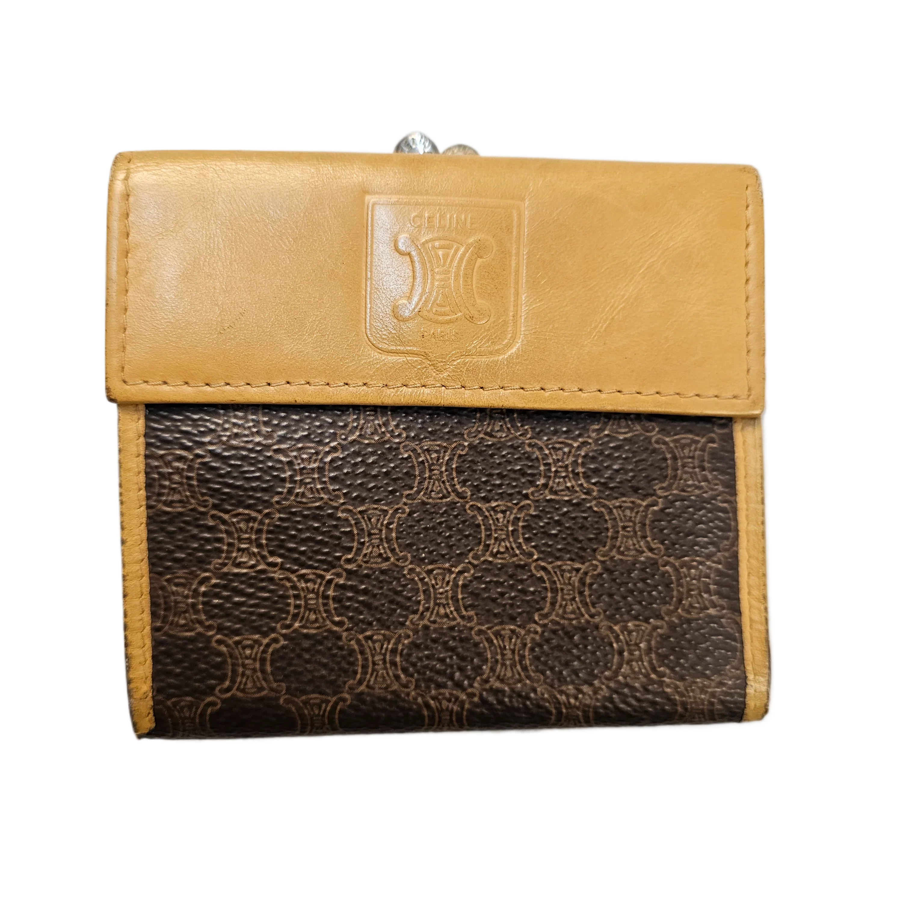 Celine Monogram Leather & Canvas Wallet - Lost Designer