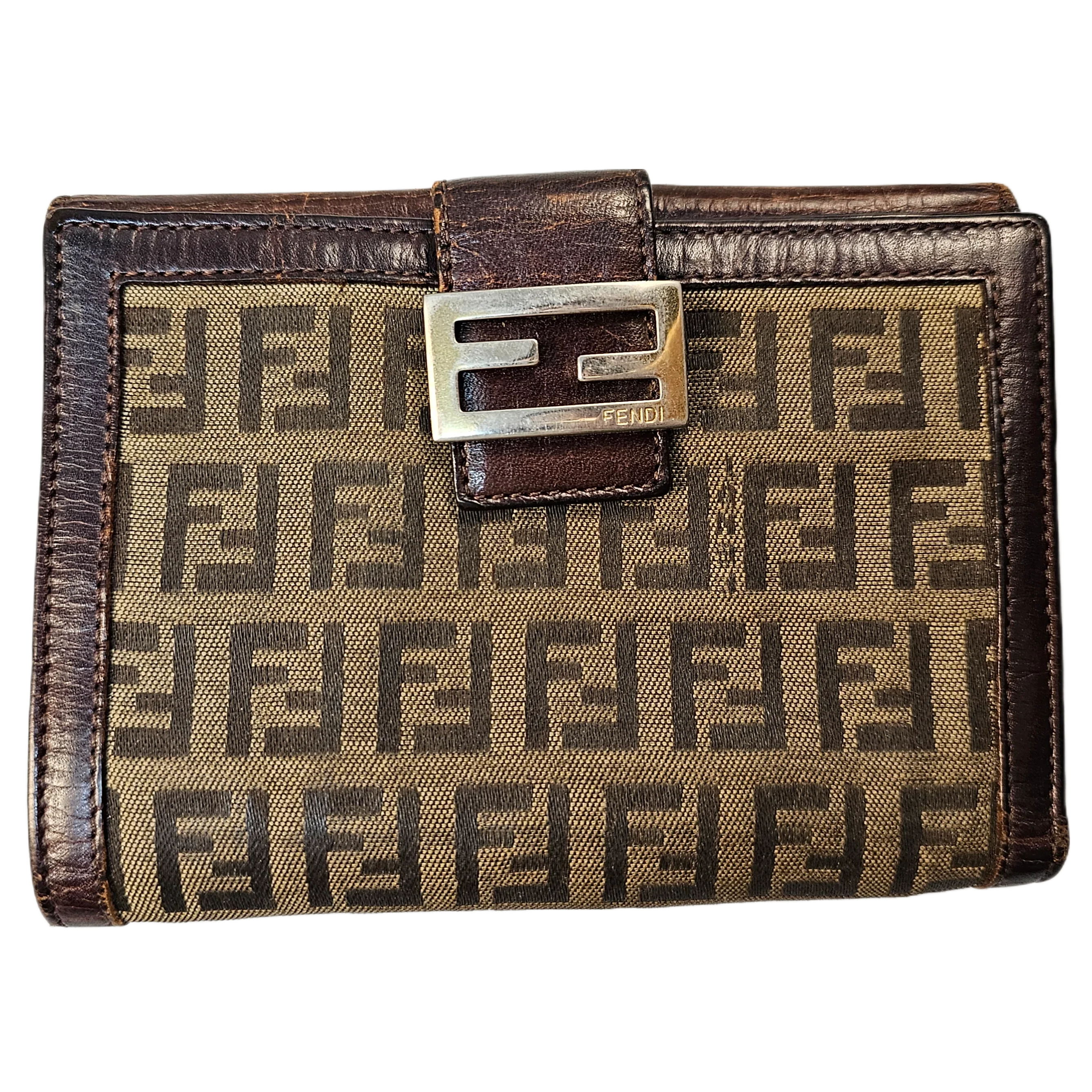 Fendi Monogram Leather & Canvas Wallet - Lost Designer