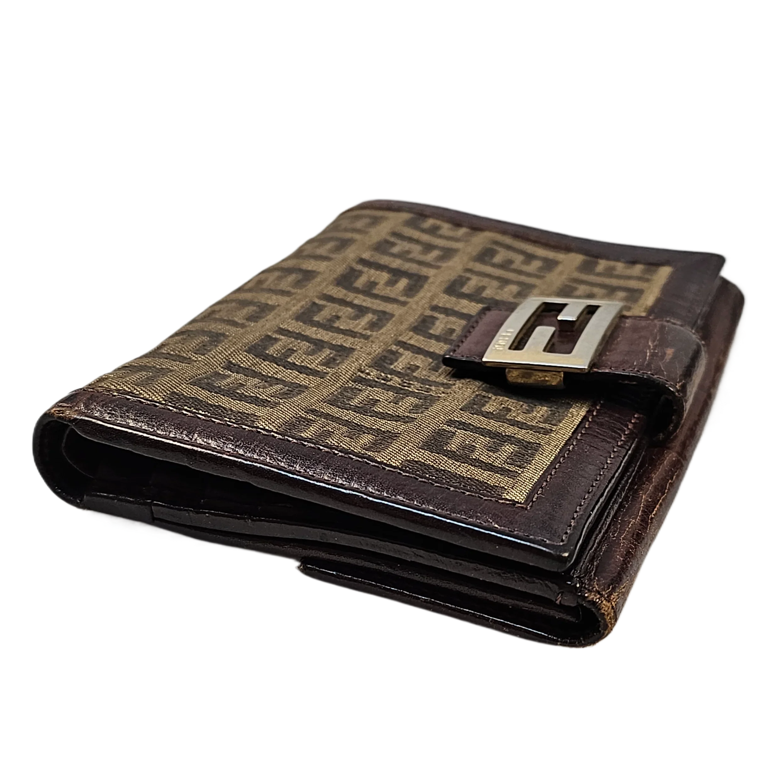 Fendi Monogram Leather & Canvas Wallet - Lost Designer
