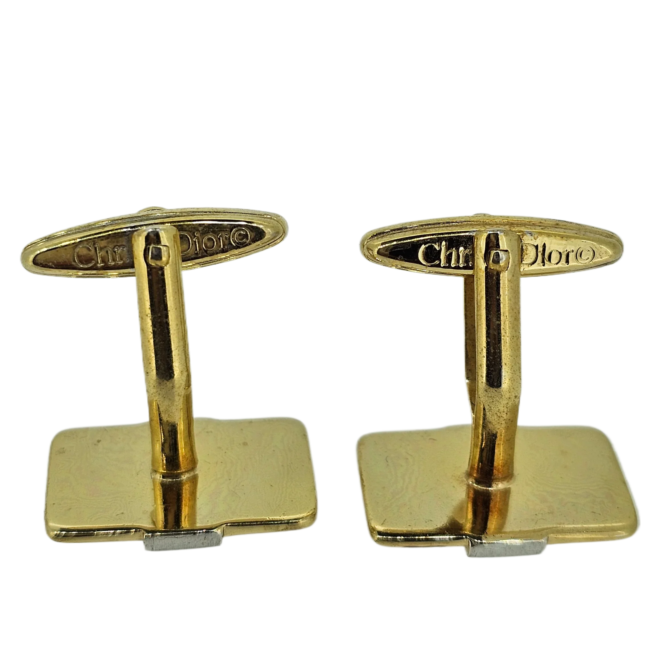 Dior Metal Gold-tone & Silver Cufflinks - Lost Designer