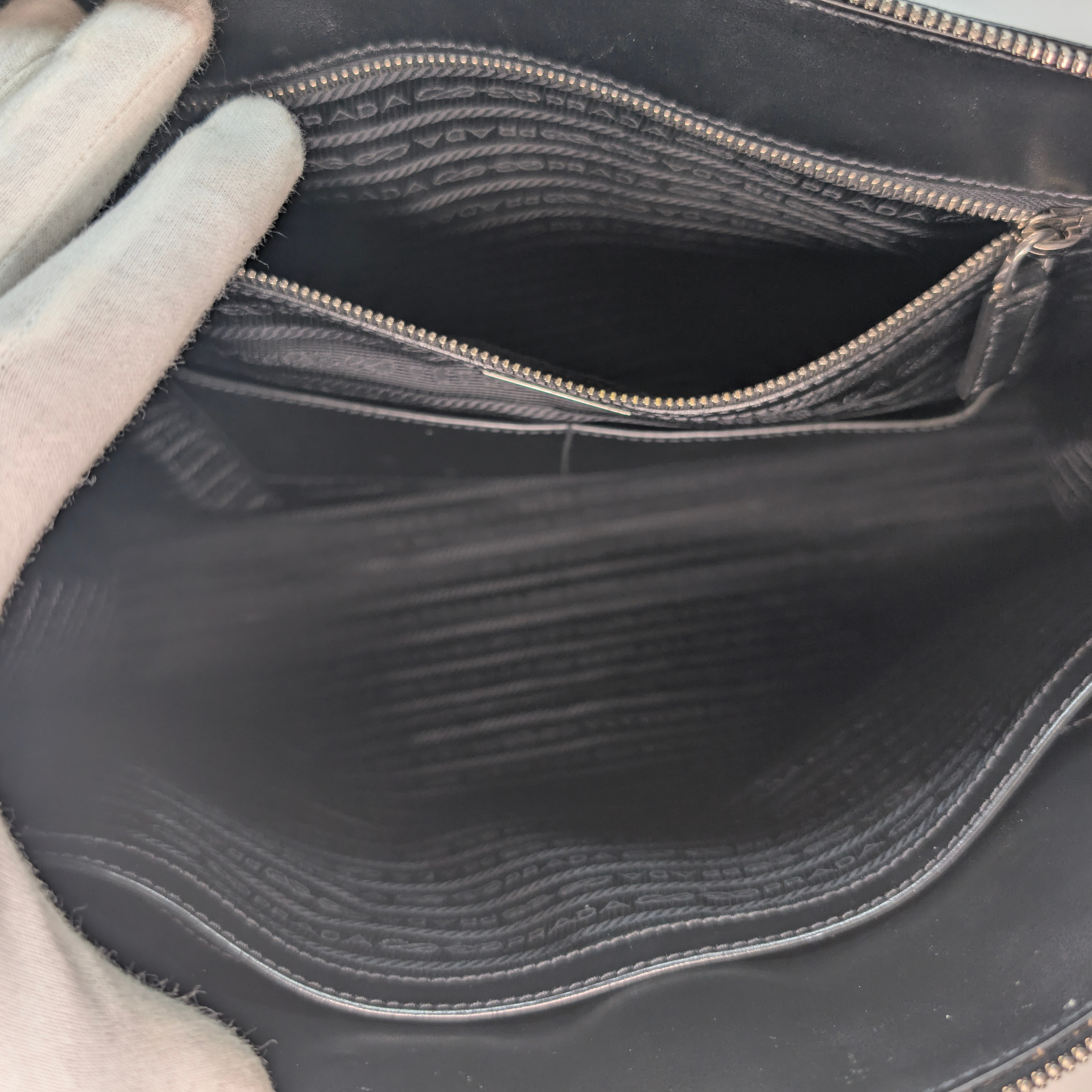 Prada Saffiano leather Briefcase Bag Black