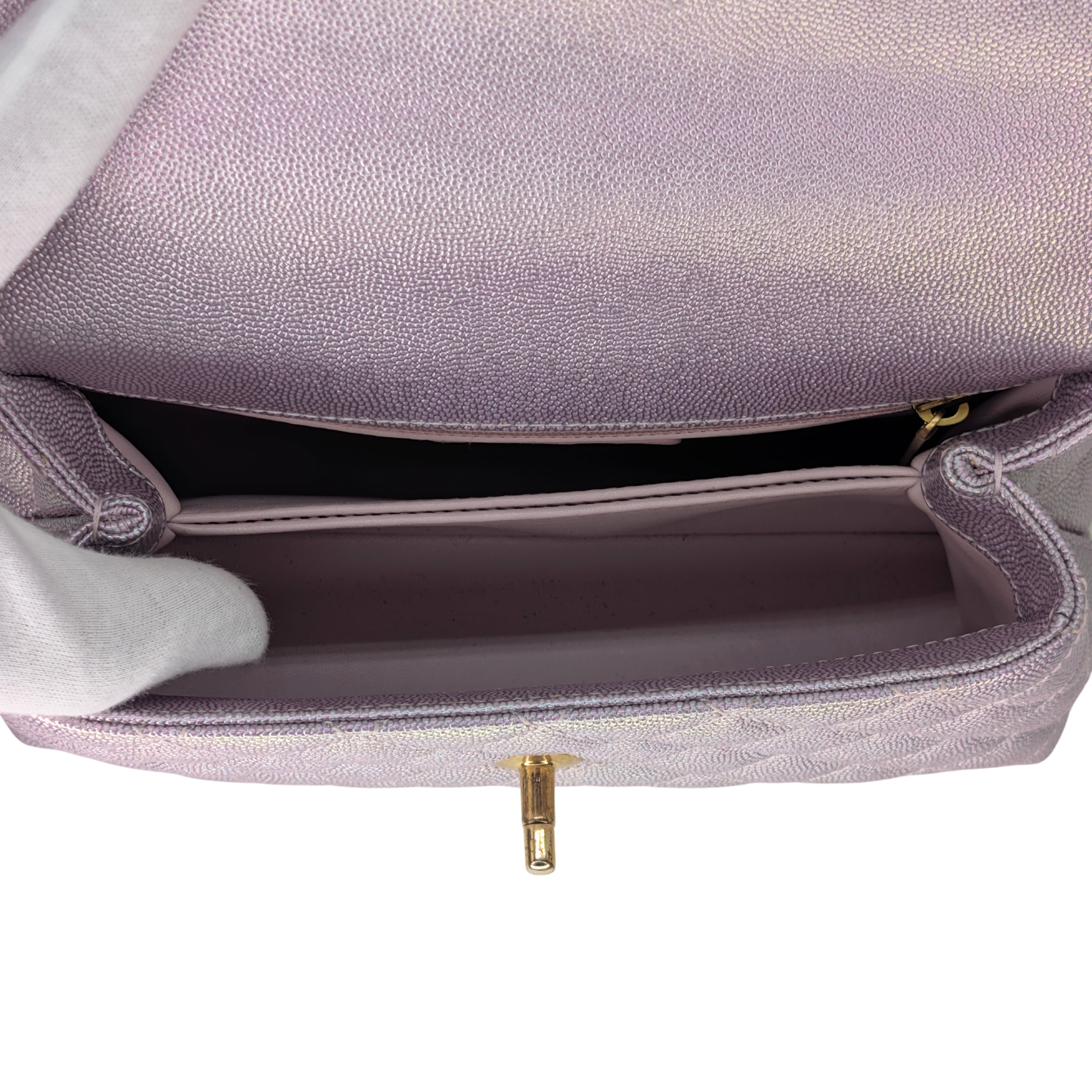 Chanel Coco Handle Small Caviar Iridescent Purple Bag