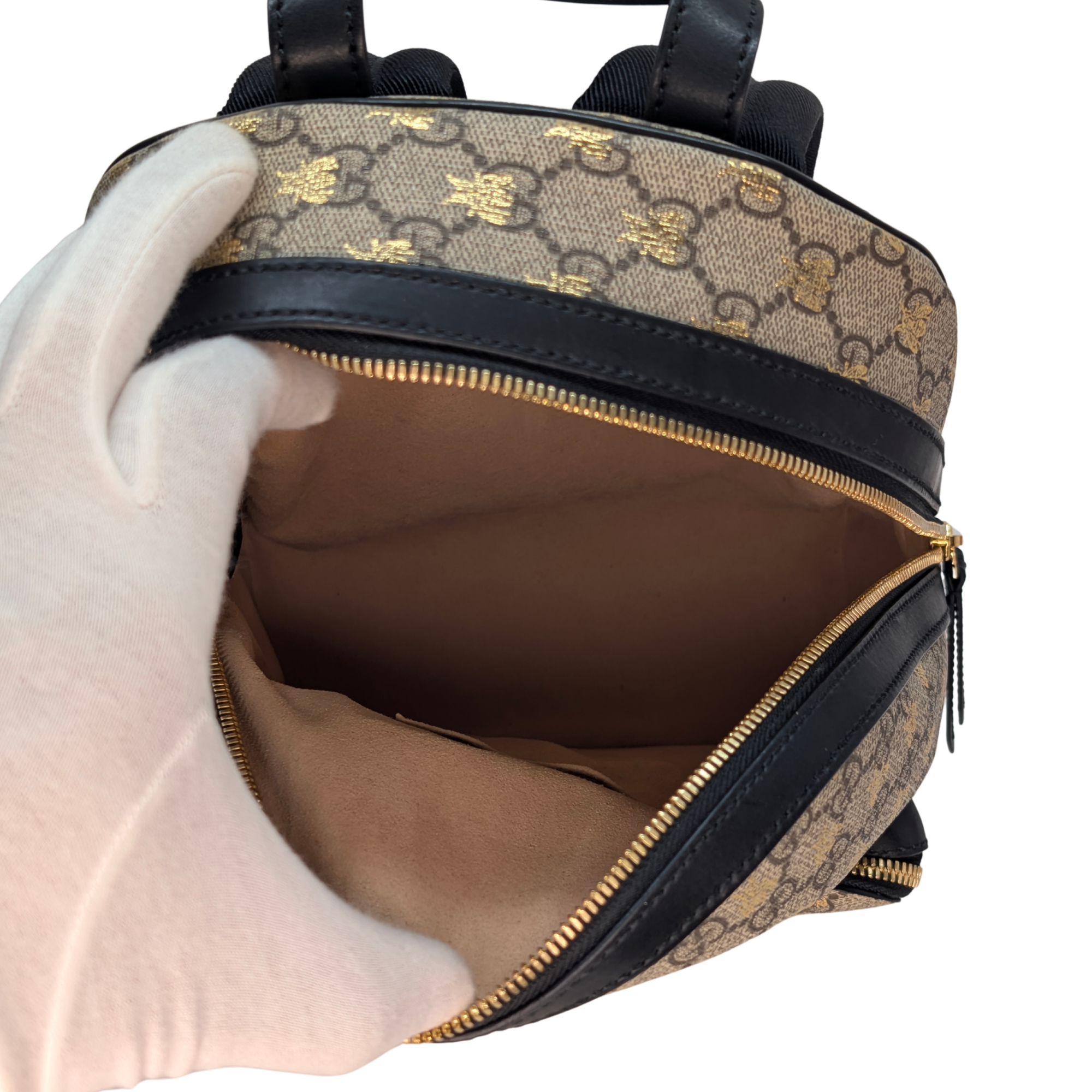 Gucci GG Supreme Bees Backpack Beige