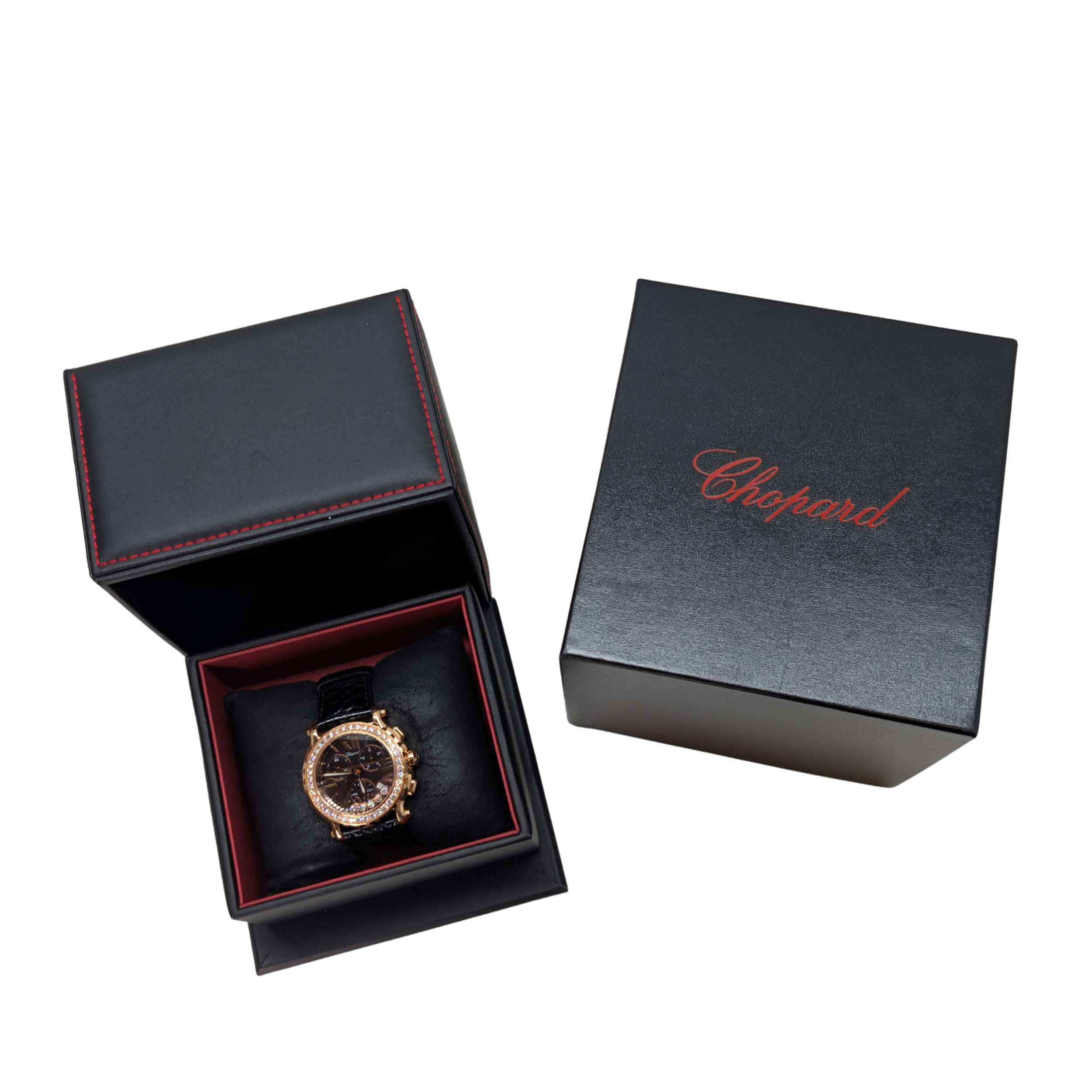 Chopard Happy Sport Chronograph 18k Rose Gold 42mm Watch 283583-5004