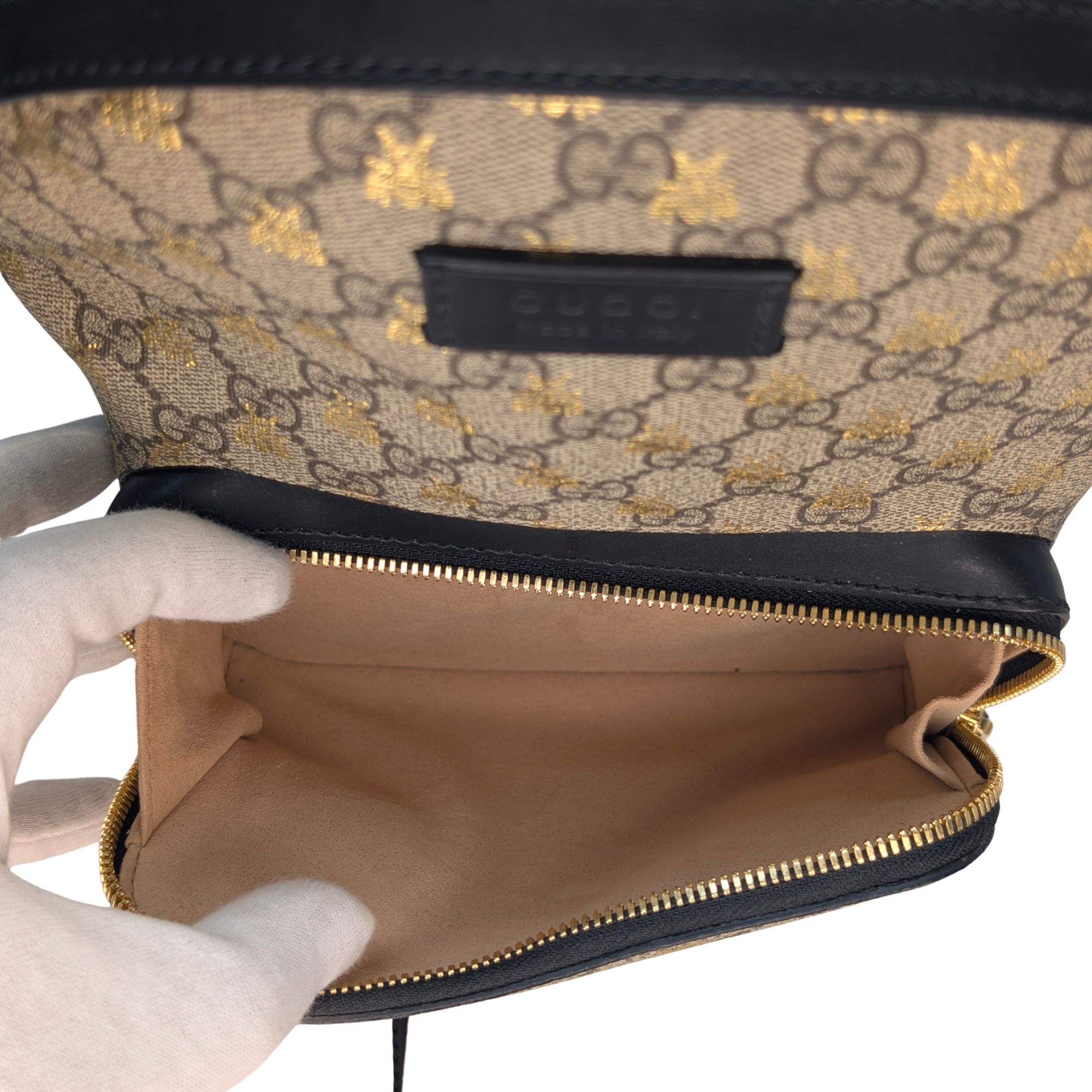 Gucci GG Supreme Bees Backpack Beige