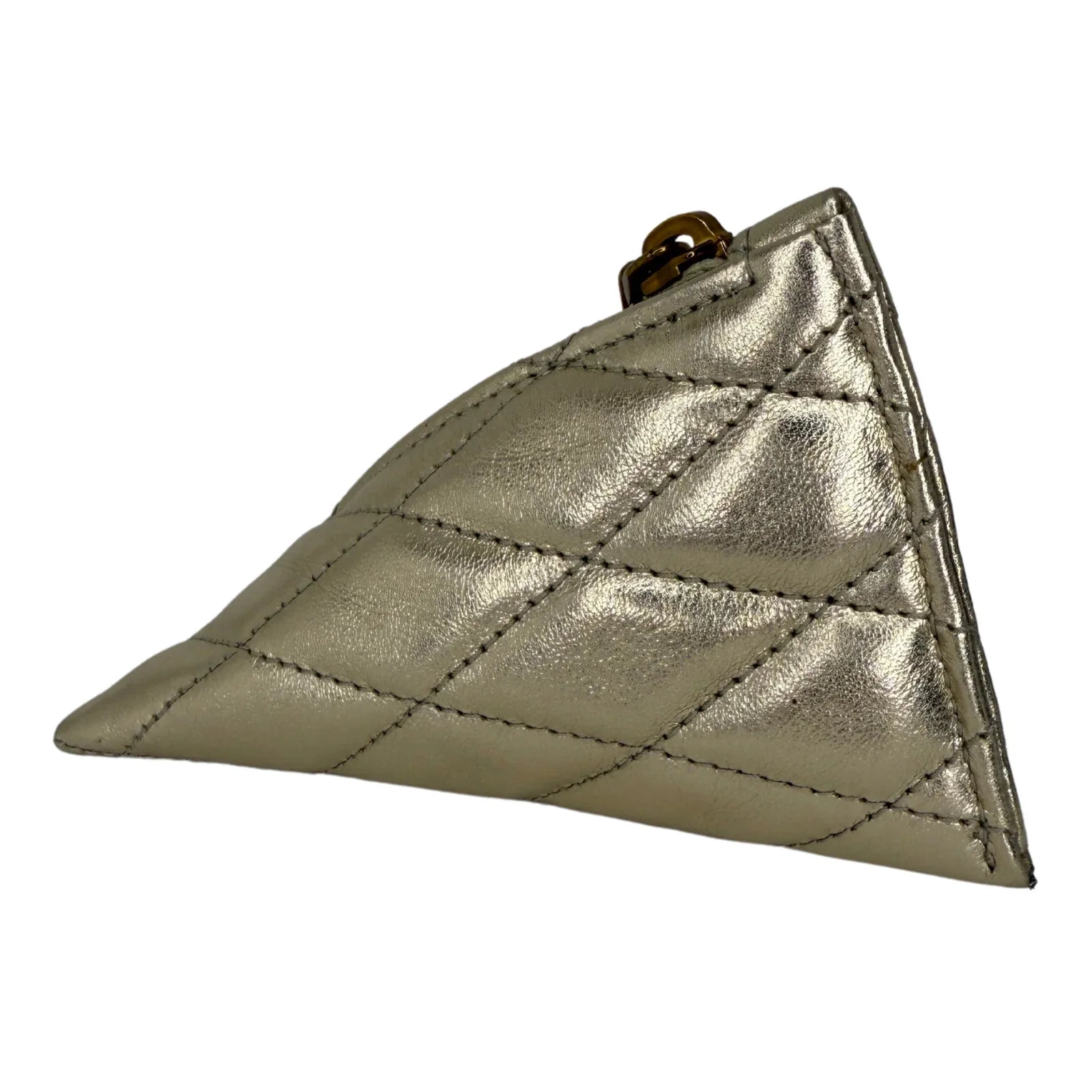 Saint Laurent Metallic Calfskin Berlingo Bag Charm Platino - Lost Designer