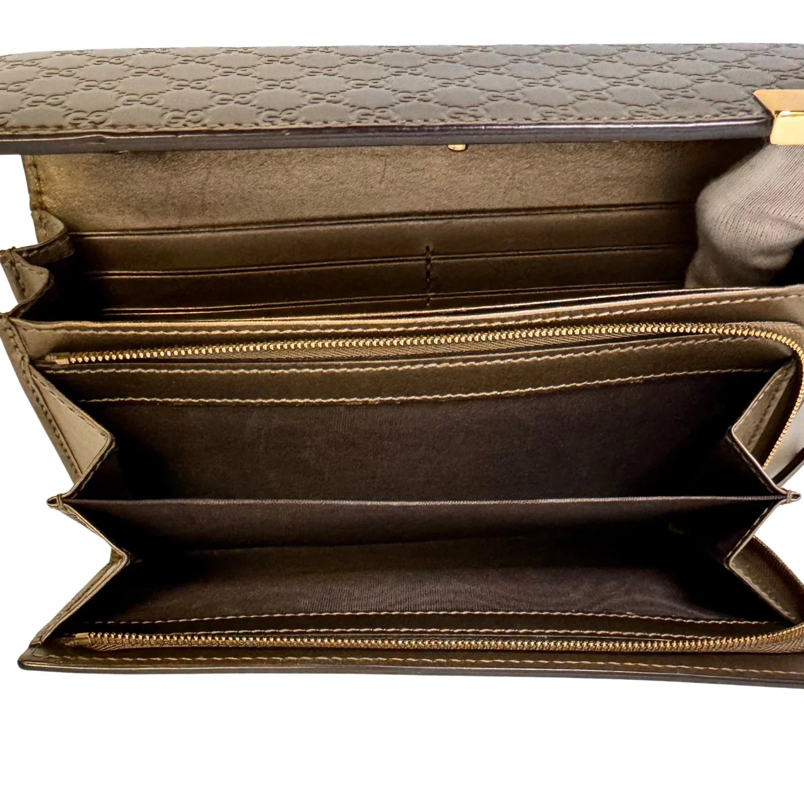 Gucci Leather Wallet on Chain Metallic Silver-Bronze - Lost Designer