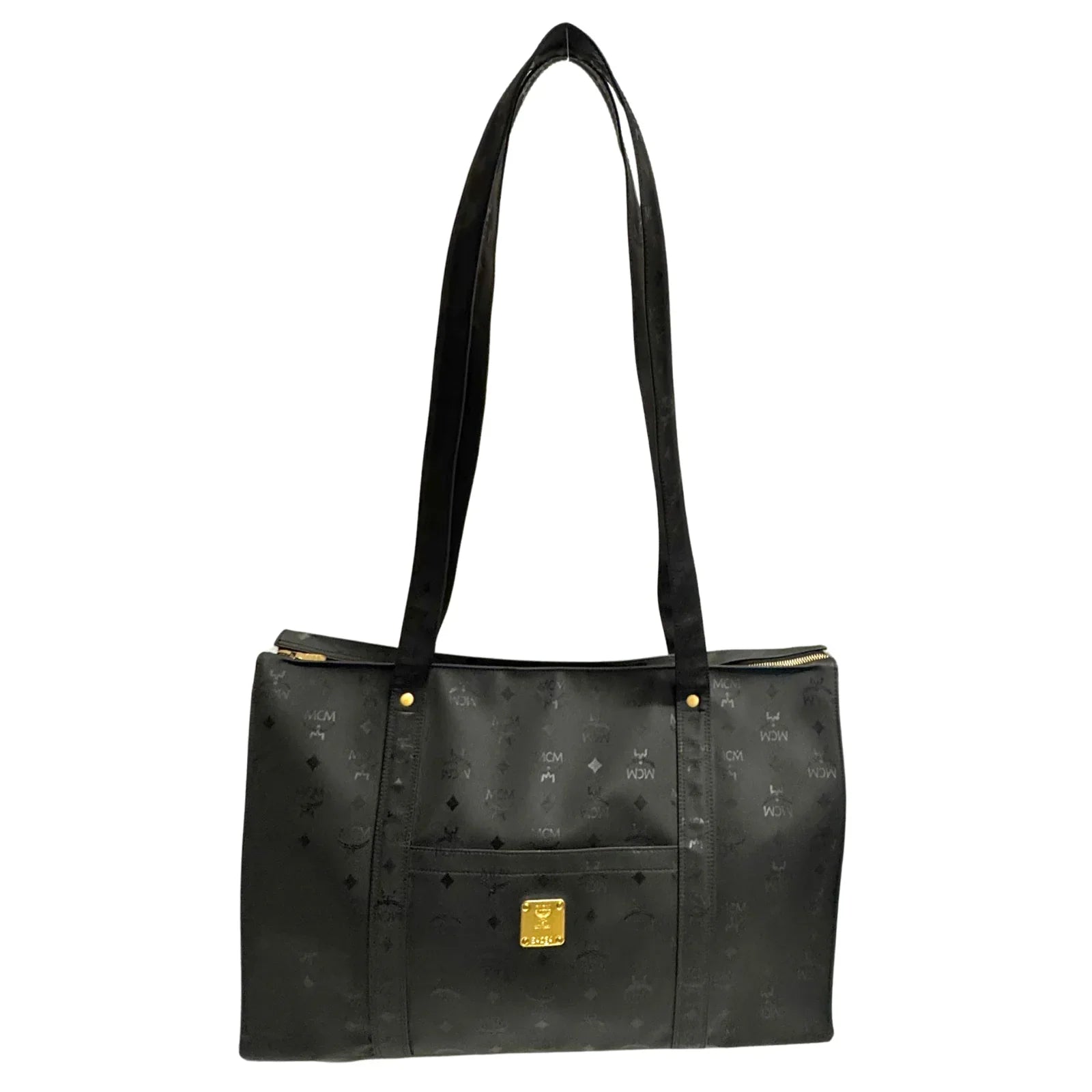 MCM Large Visetos Nylon Tote Bag Black - Lost Designer