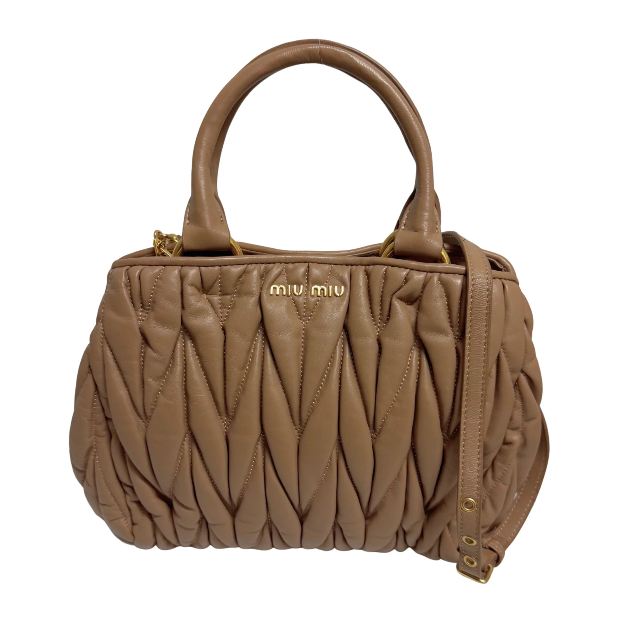 Miu Miu Nappa Matelassé leather Top Handle Bag - Lost Designer