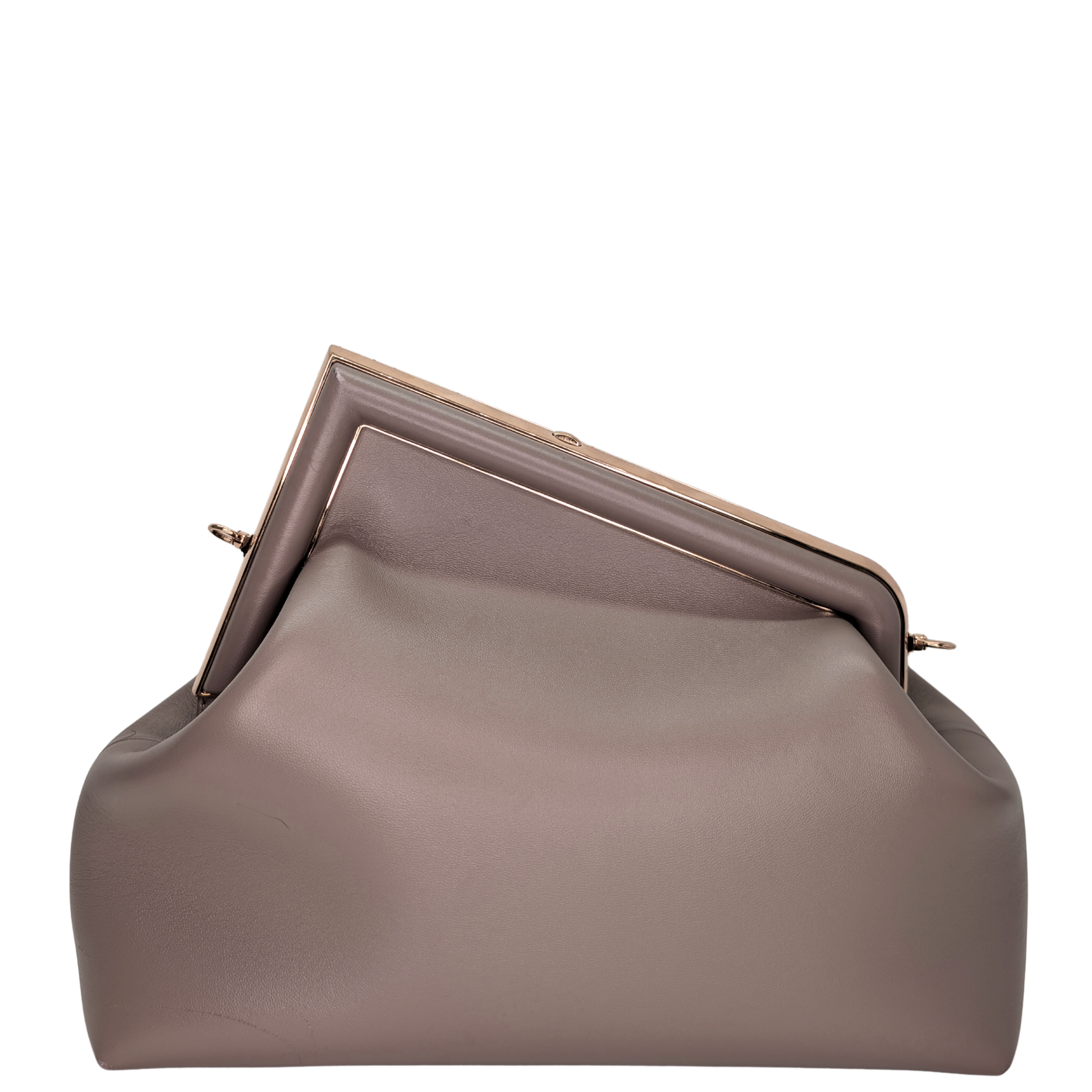 Fendi First Bag Clutch Medium Leather Taupe