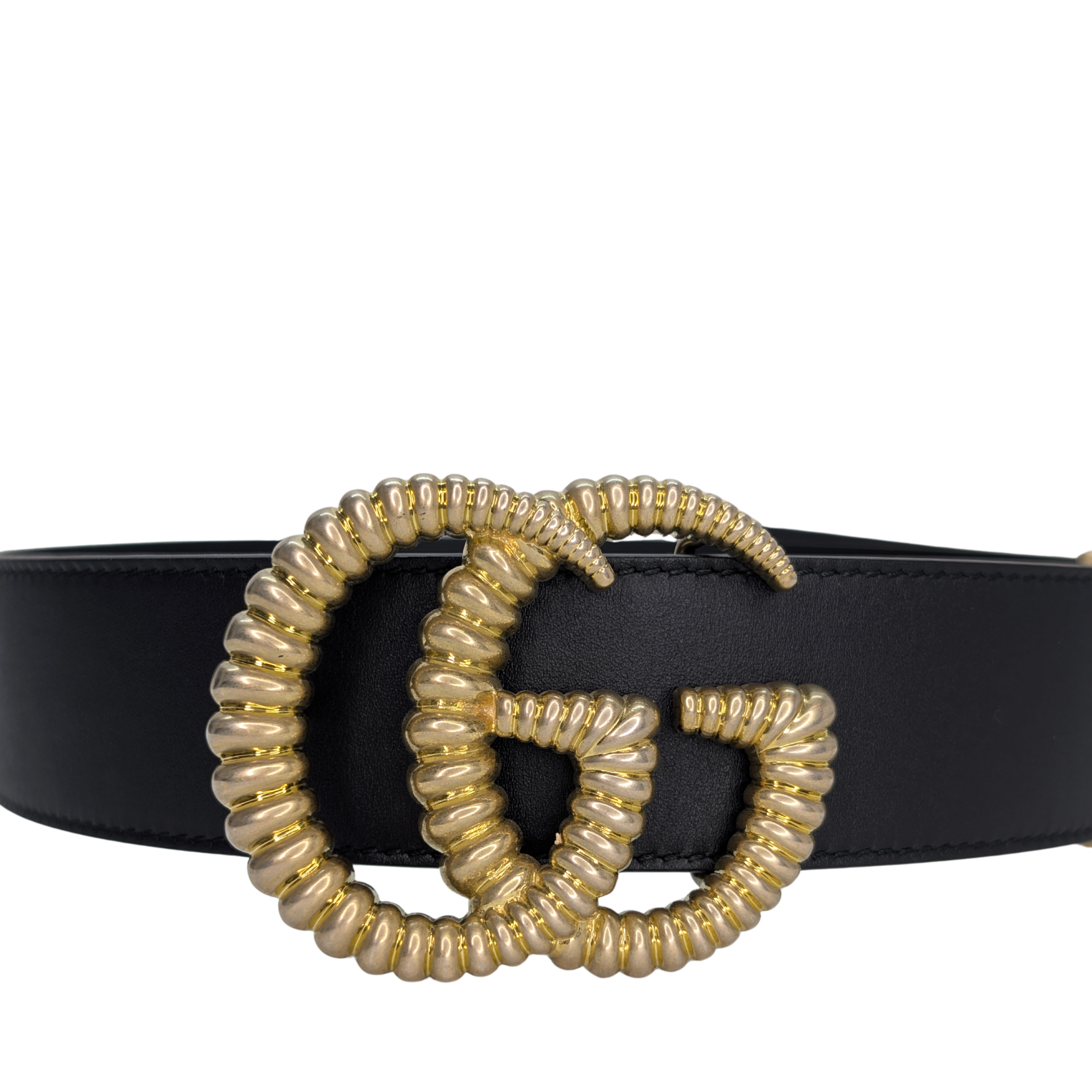Gucci Moon Torchon Double G Belt Black Size 75
