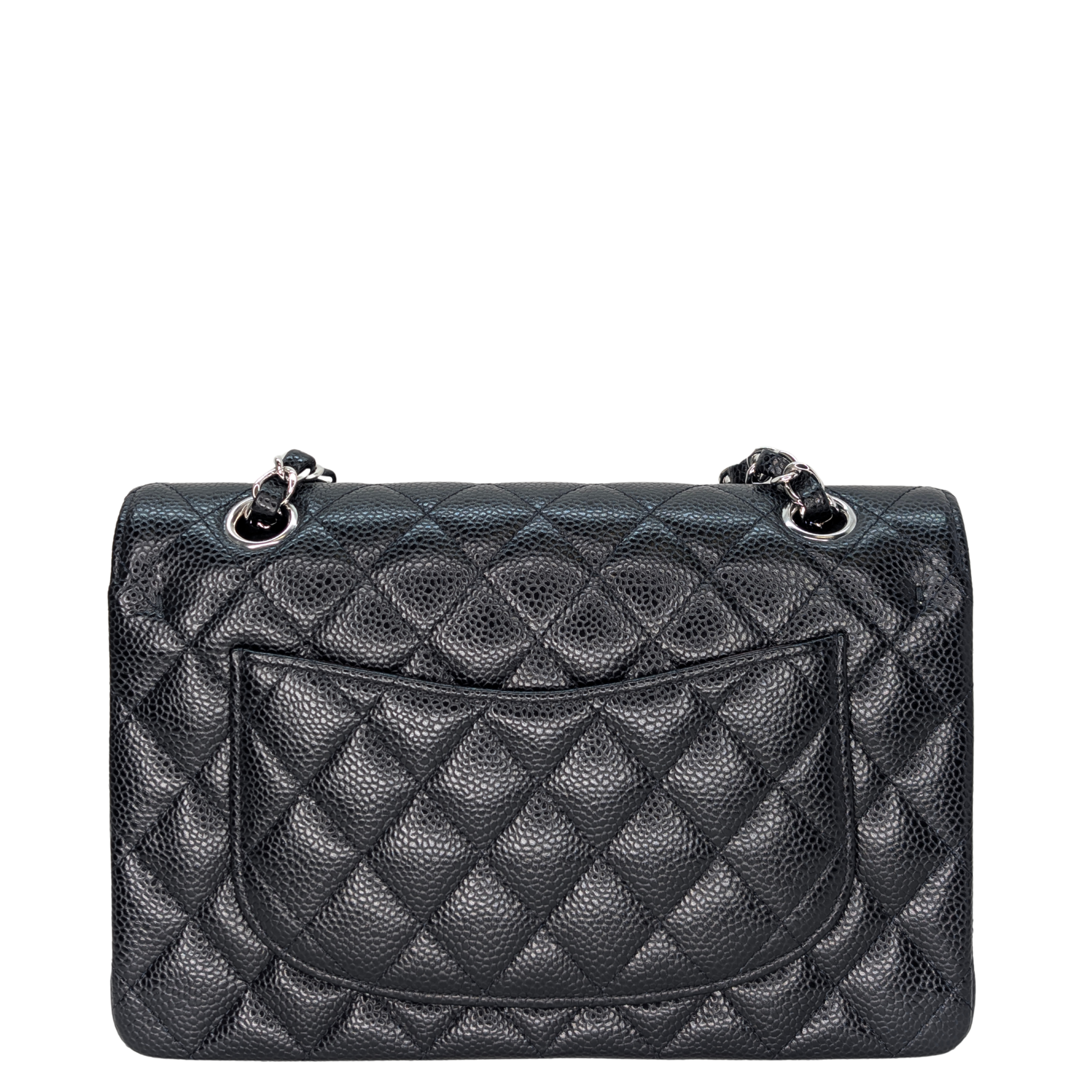 Chanel Classic Double Flap Caviar Black SHW Microchipped