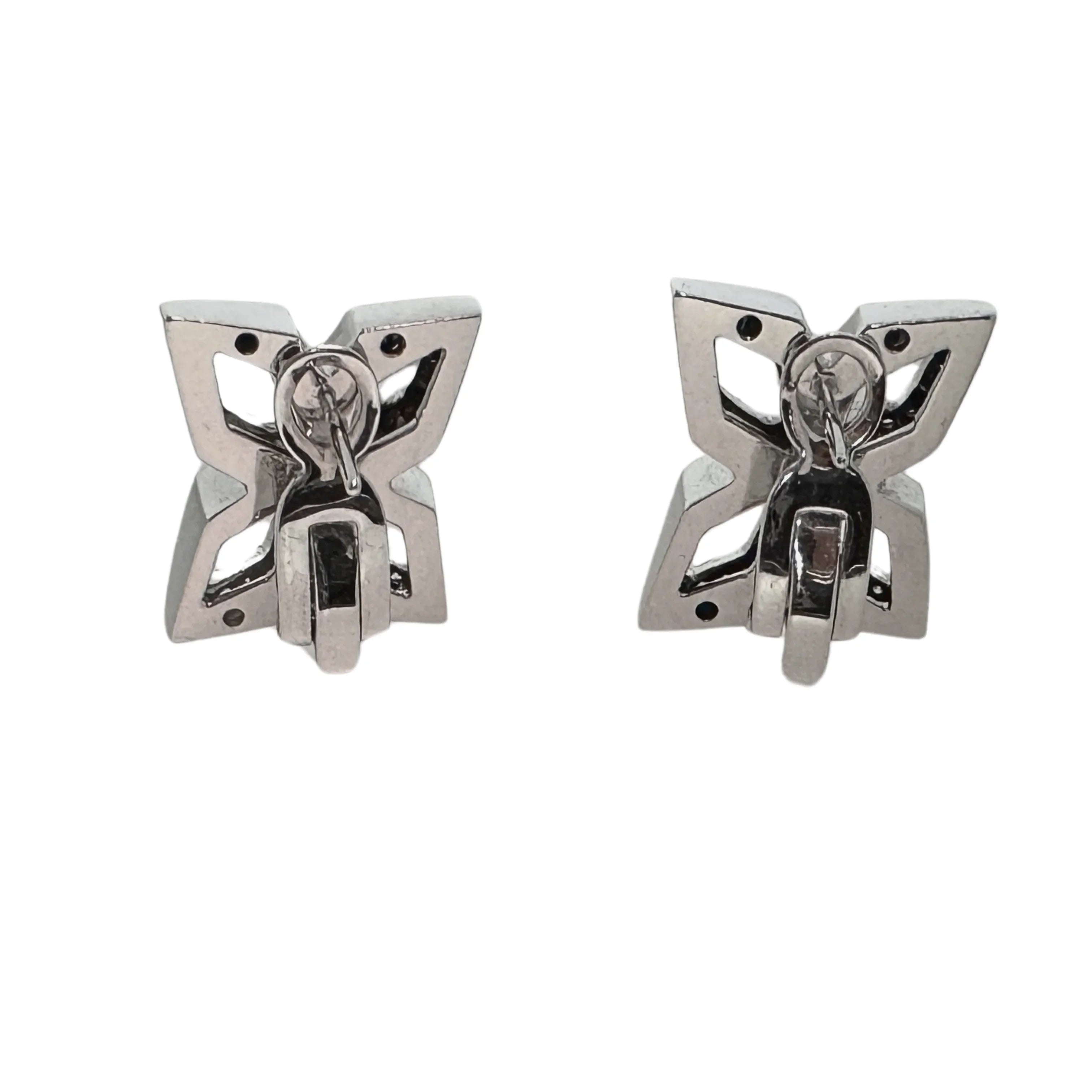 Anton Jewellery 18K White Gold Geometric Flower Diamond Stud Earrings 1.10ct - Lost Designer