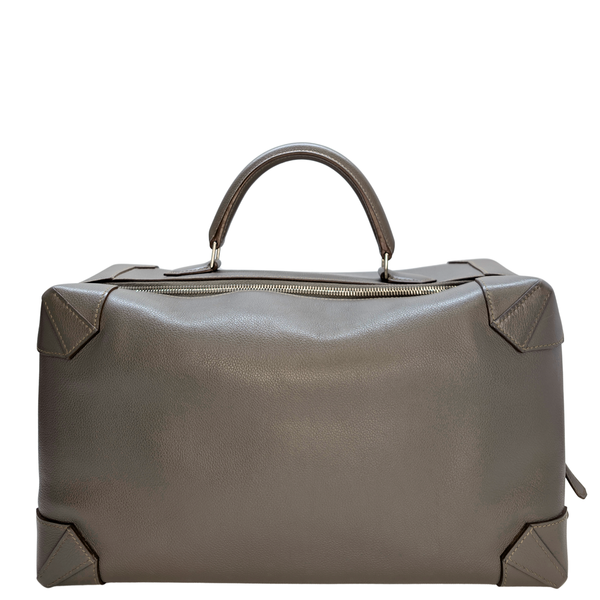Hermès Maxibox 36 Bag Etain Evercolor Grey □R Stamp
