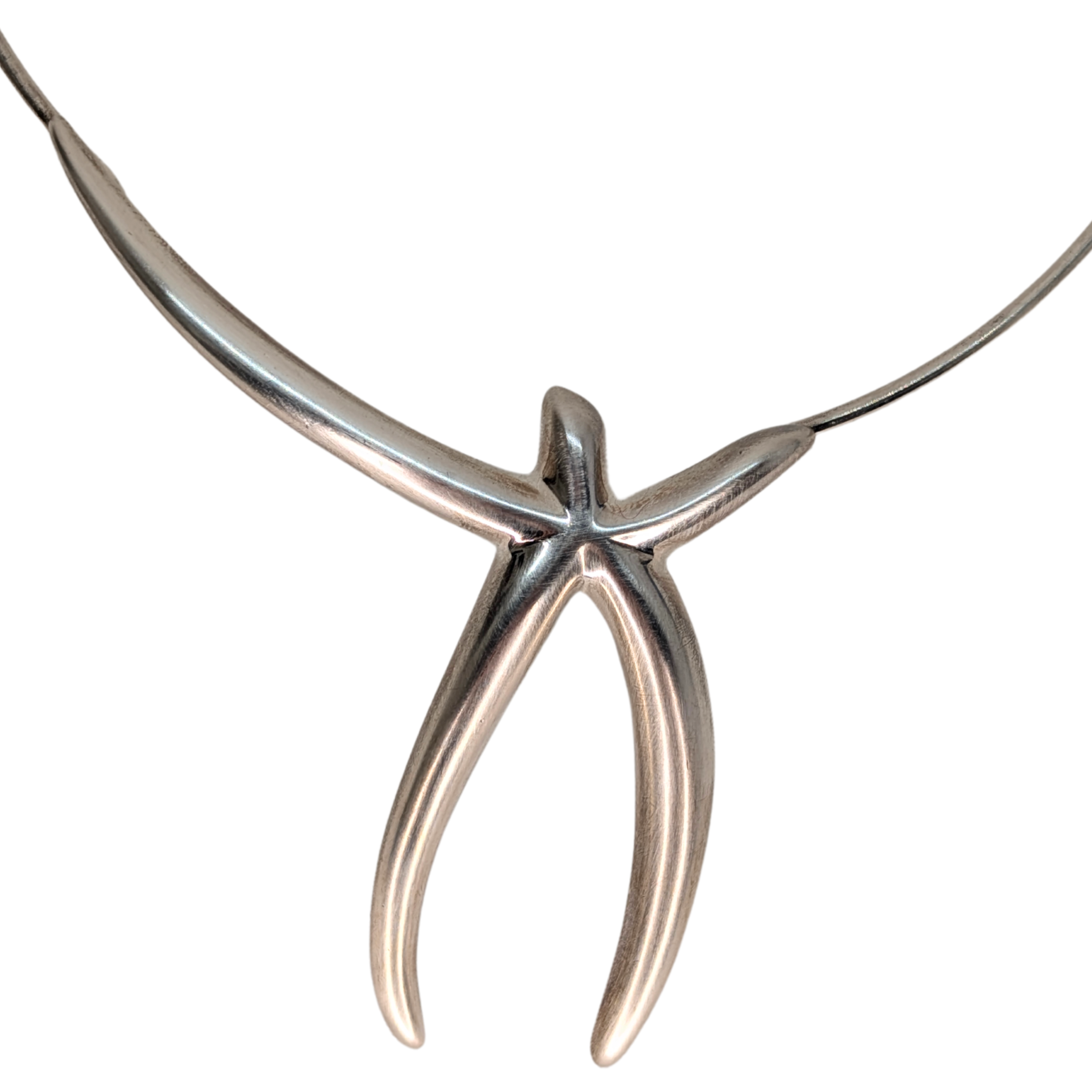 Tiffany & Co Elsa Peretti Star Fish Vintage Choker Necklace Sterling Silver 925
