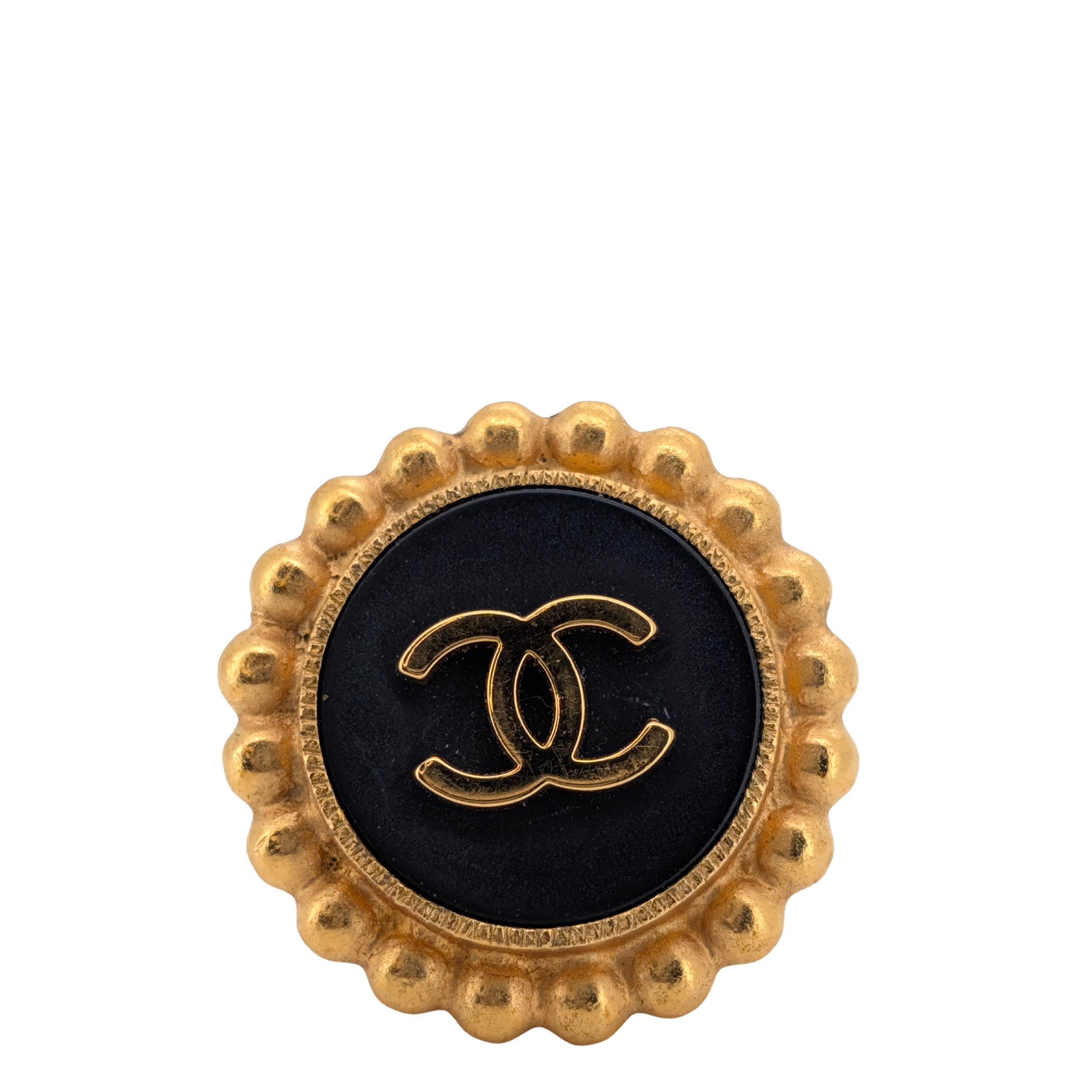 Chanel Vintage COCO Mark Button Clip On Earrings