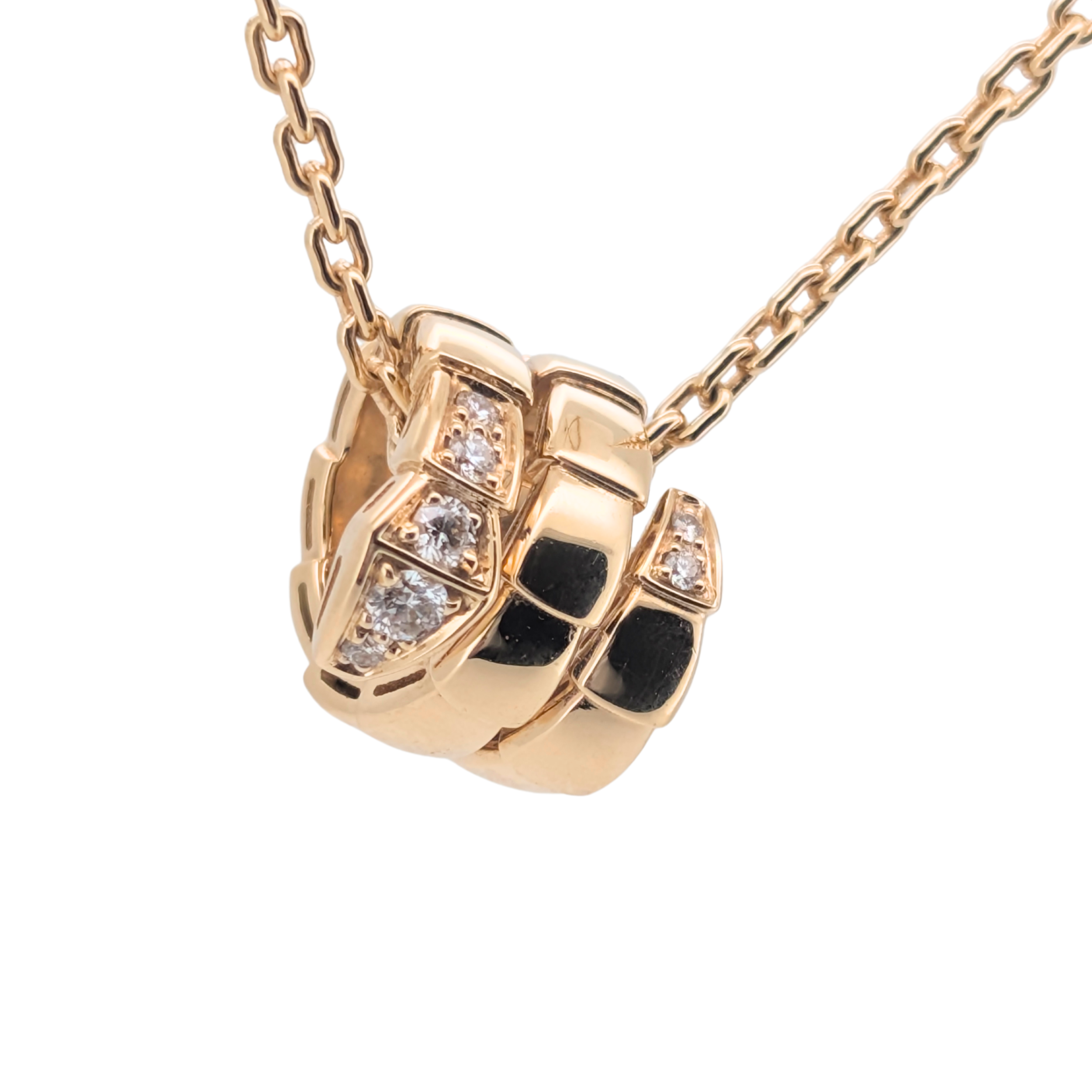 Bvlgri Serpenti Viper Necklace Diamond 18k Yellow Gold