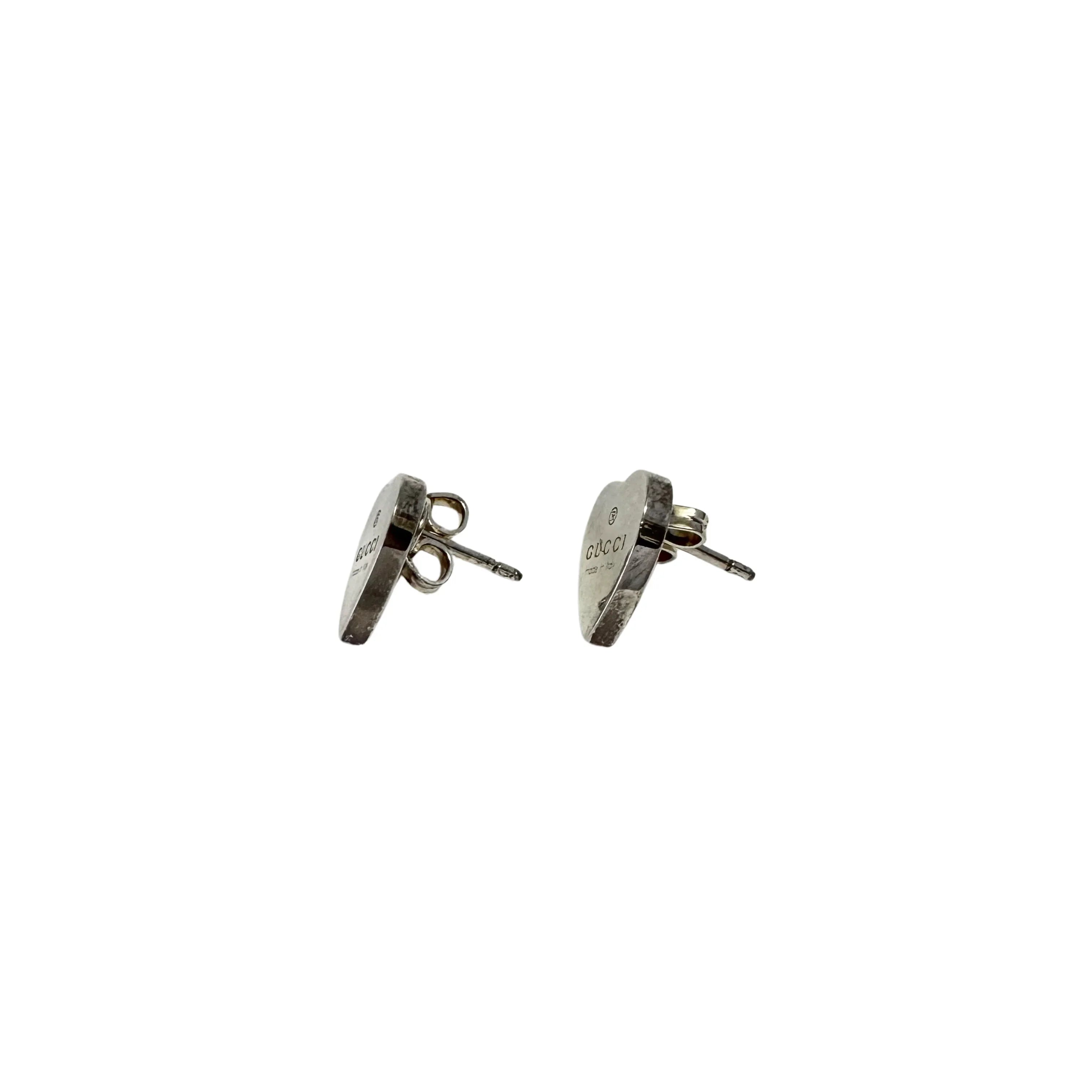 Gucci Heart Stud Earrings 925 Sterling Silver - Lost Designer