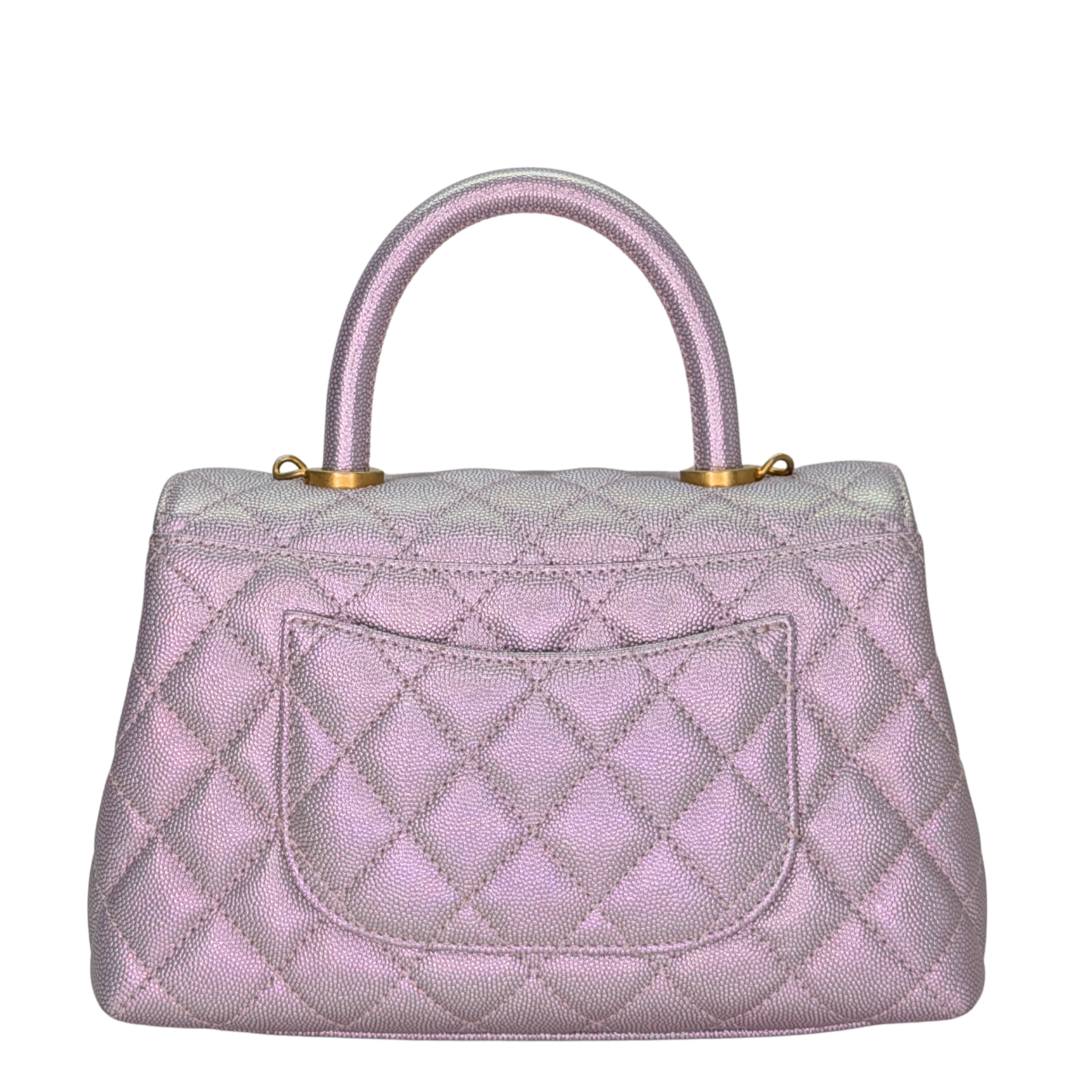 Chanel Coco Handle Small Caviar Iridescent Purple Bag